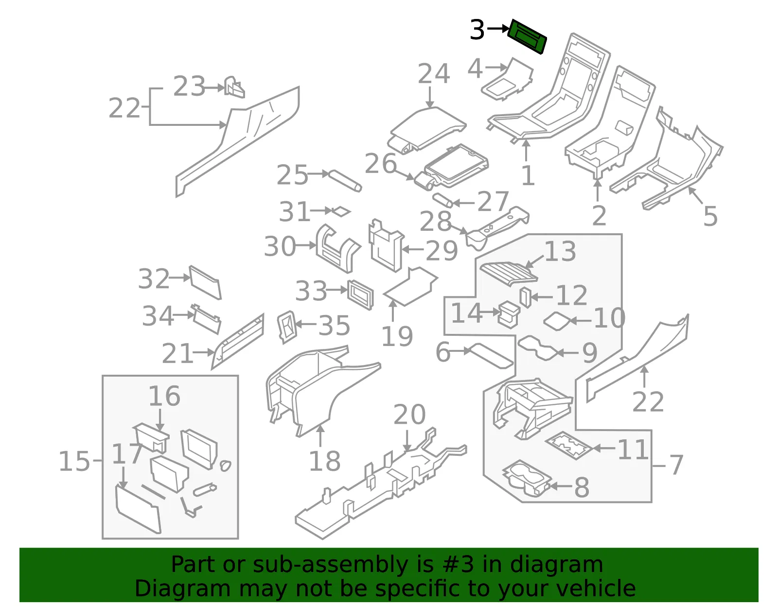 Console Trim Panel - Volvo (31417178) - view 2