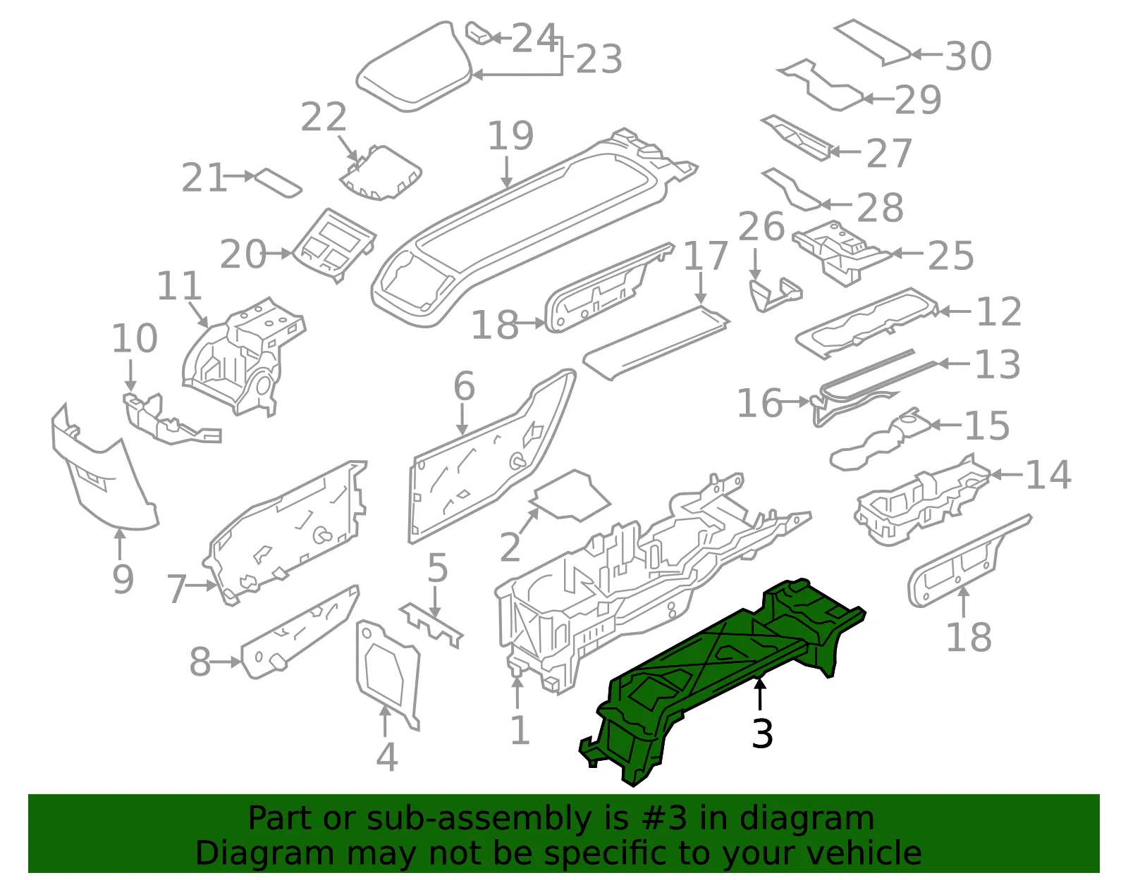 Console Base - Volvo (31417518) - view 2