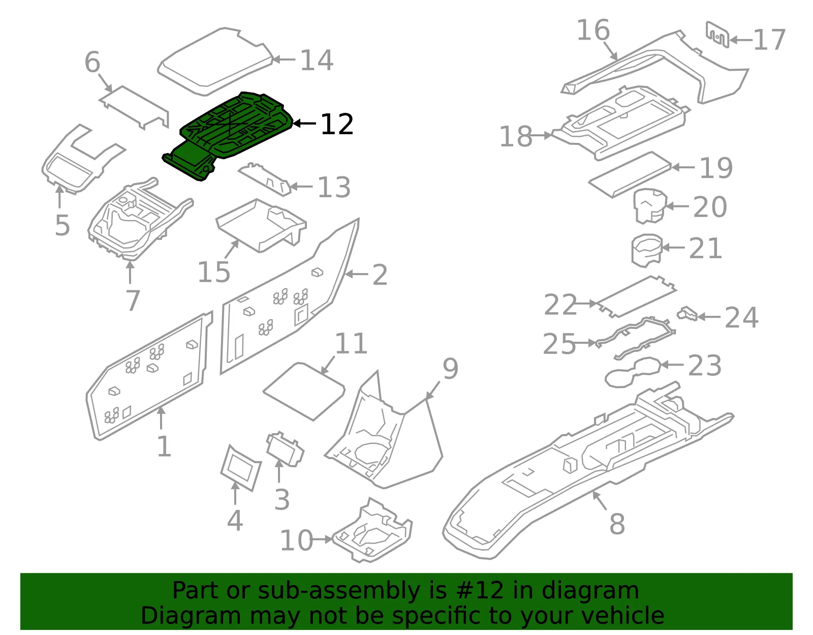 Console Armrest - Volvo (31426284) - view 2