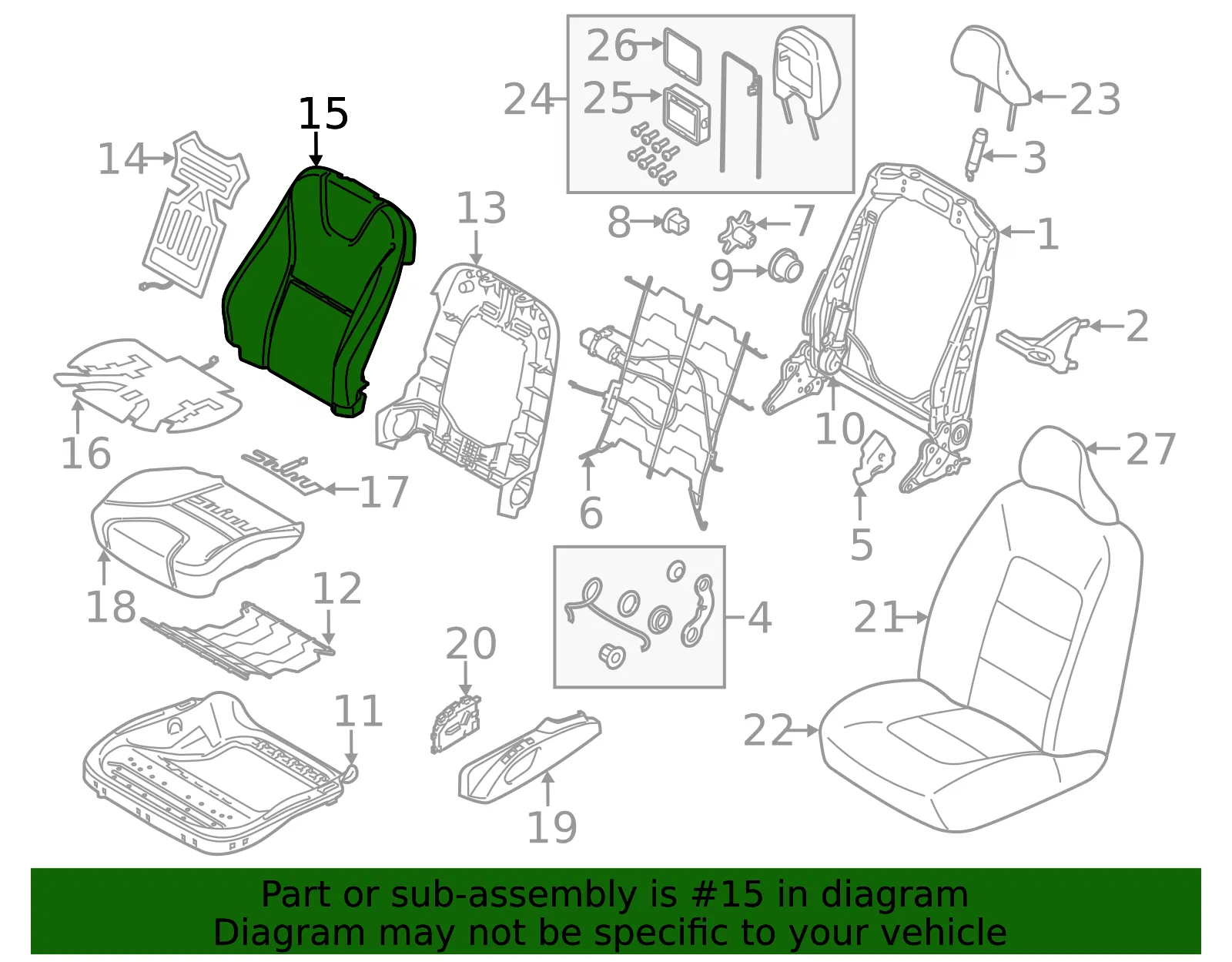 Seat Back Cushion - Volvo (31435062) - view 2