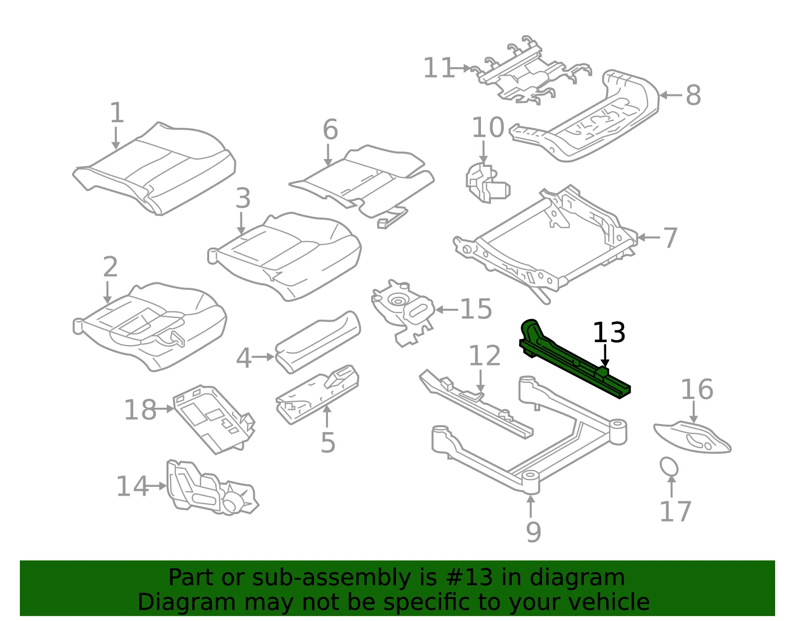 Seat Track - Volvo (31435244) - view 2
