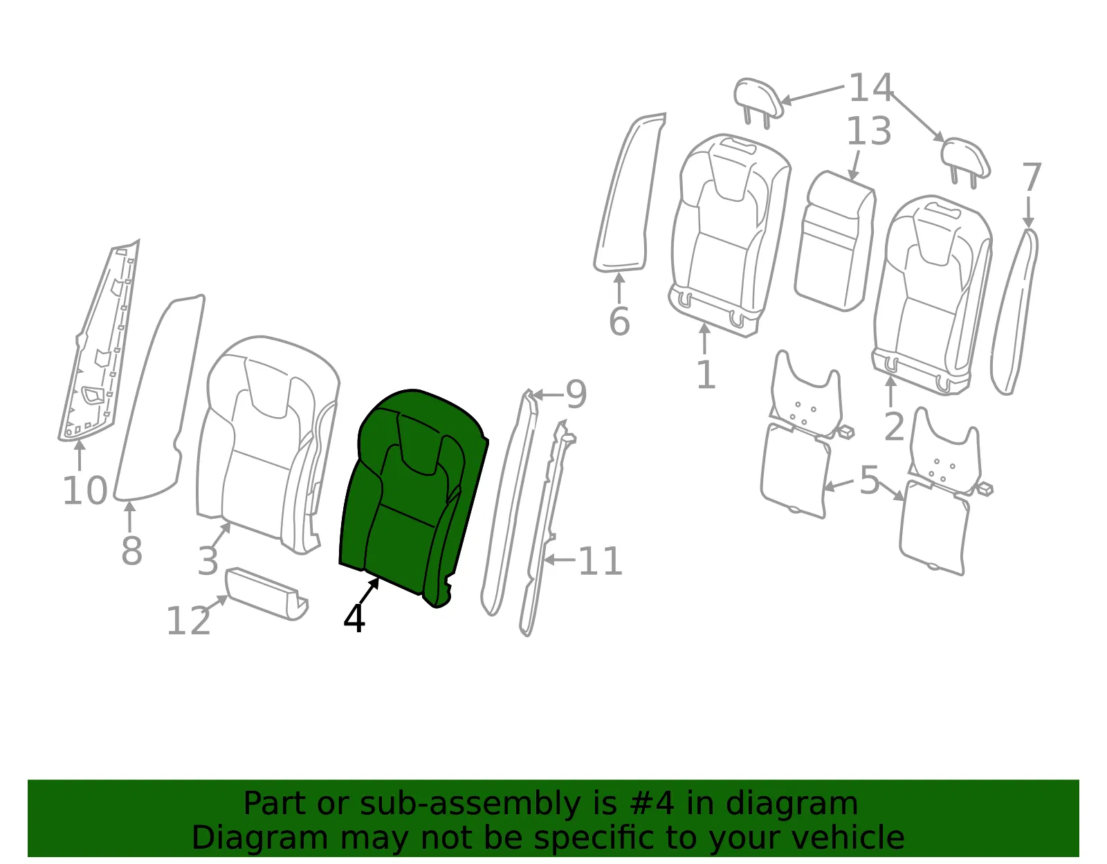 Seat Back Pad - Volvo (31435330) - view 2