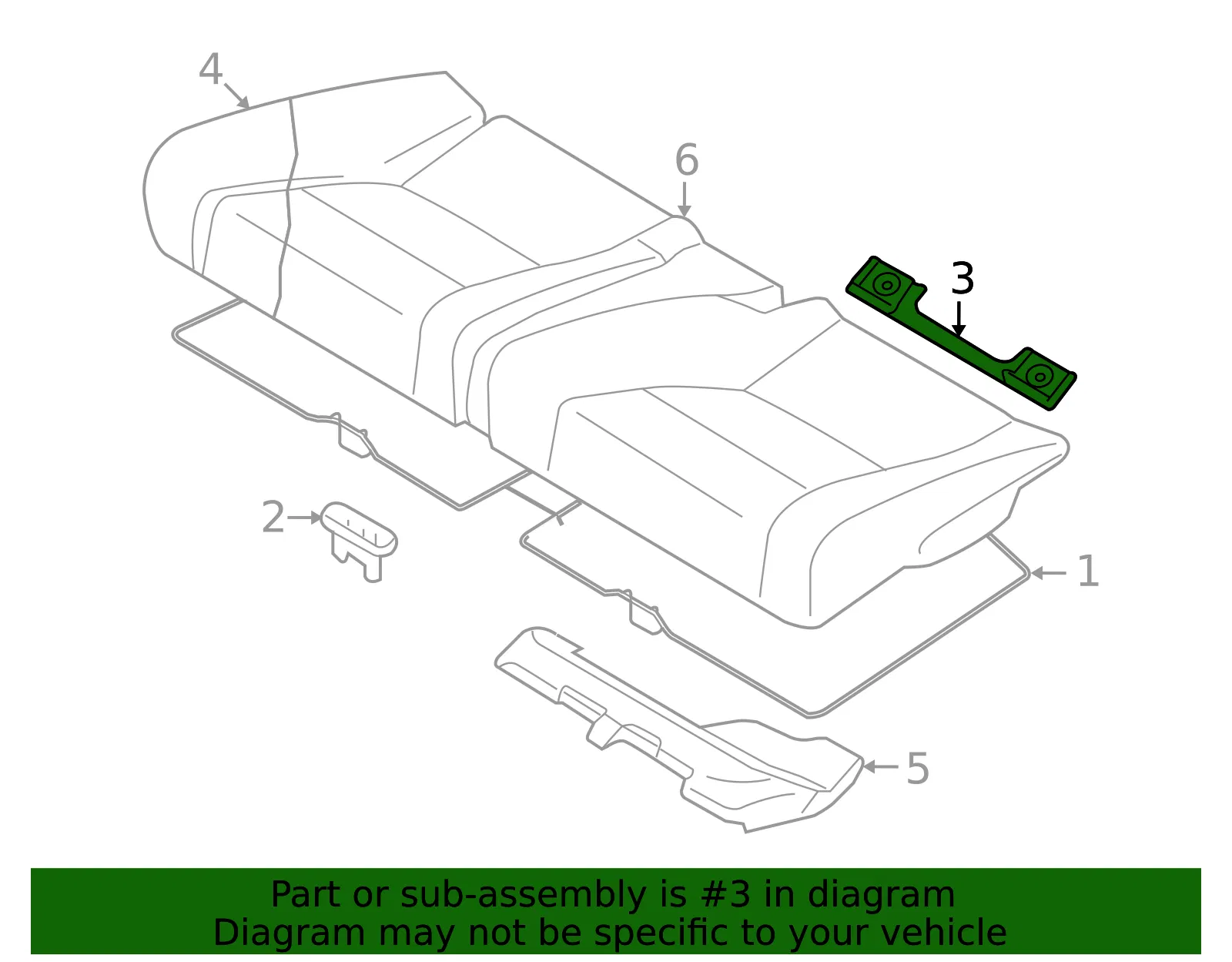 Cushion Frame Bracket - Volvo (31439072) - view 3