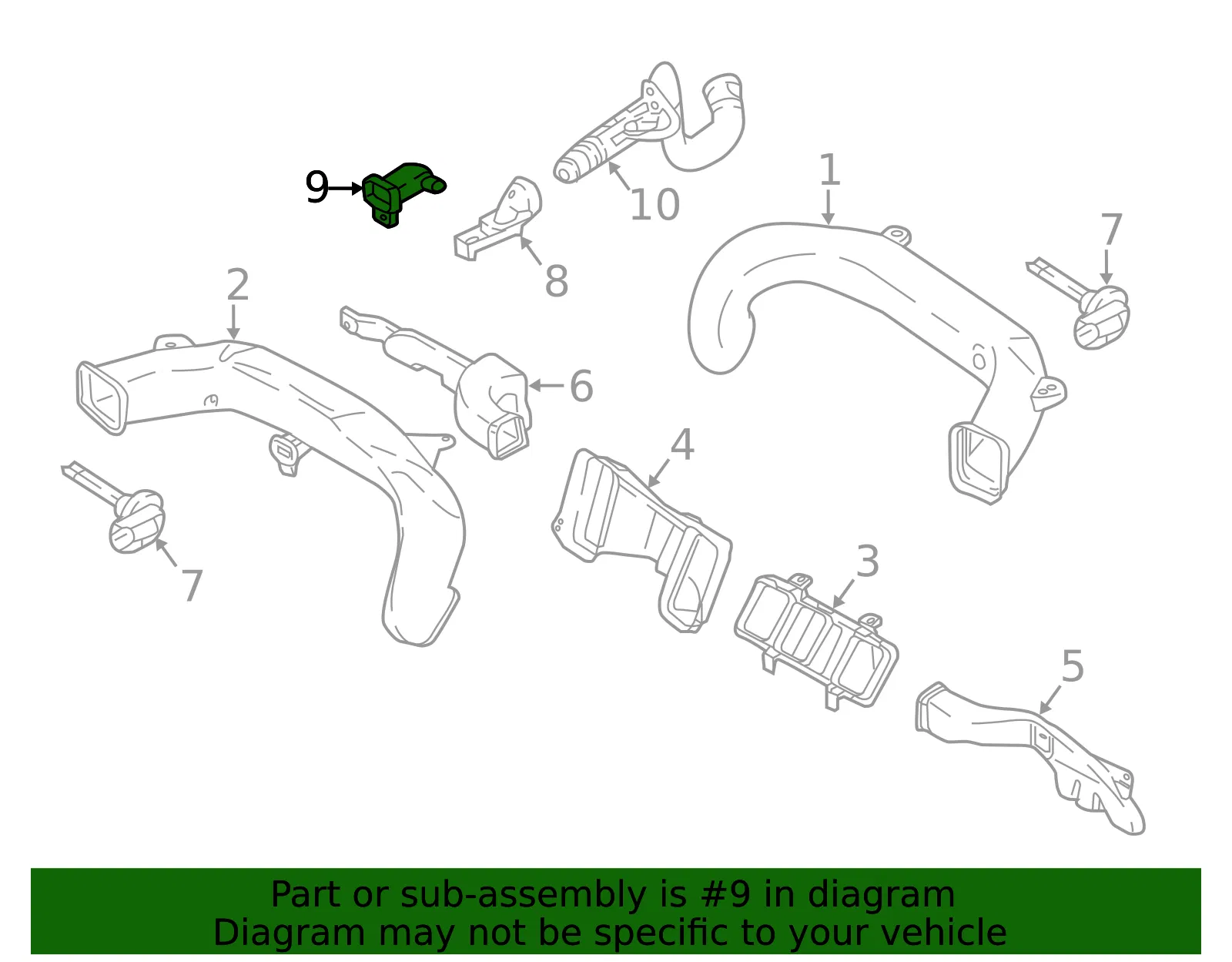Instrument Panel Air Duct - Volvo (31442306) - view 2