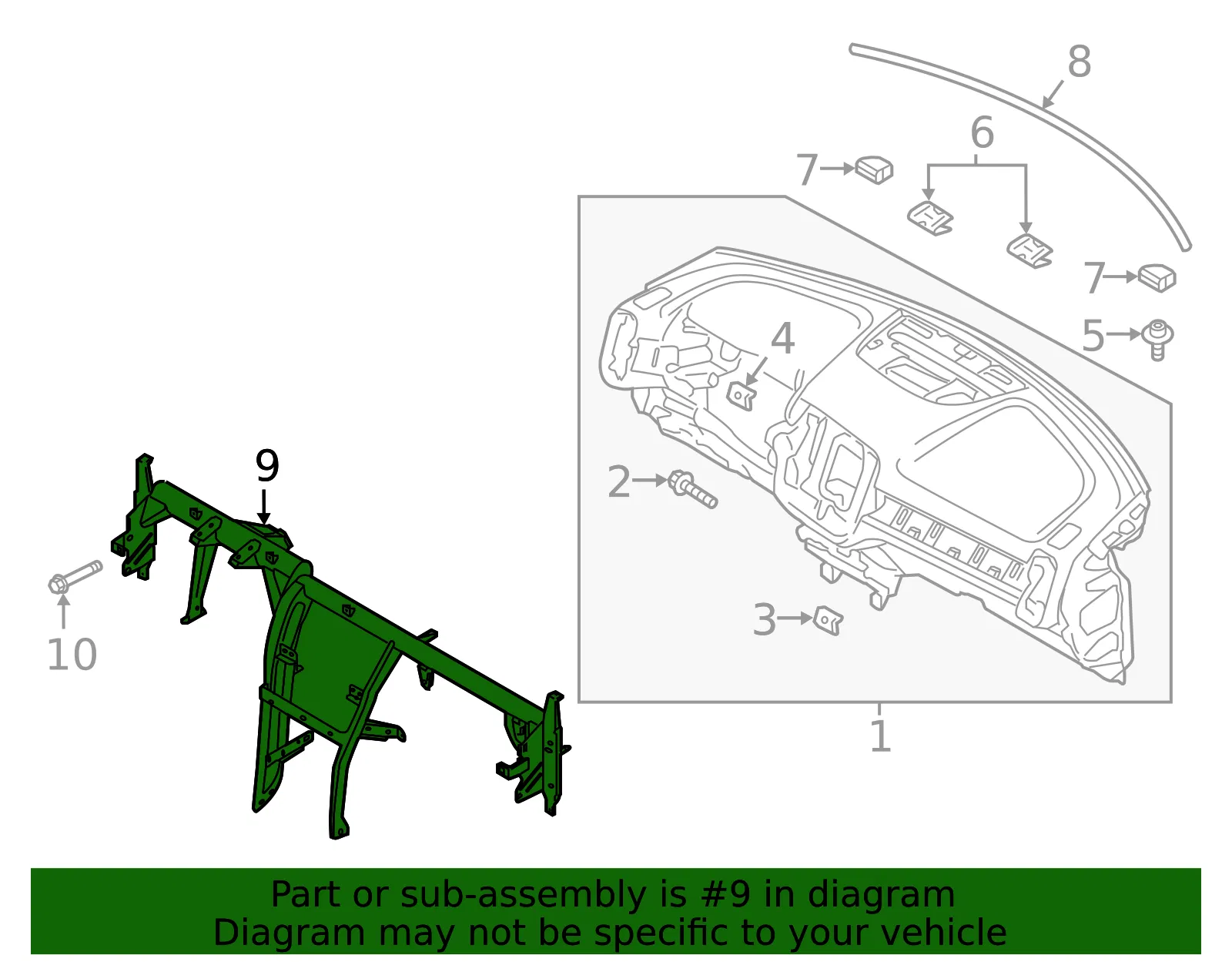 Instrument Panel Cross-Member - Volvo (31442344) - view 2