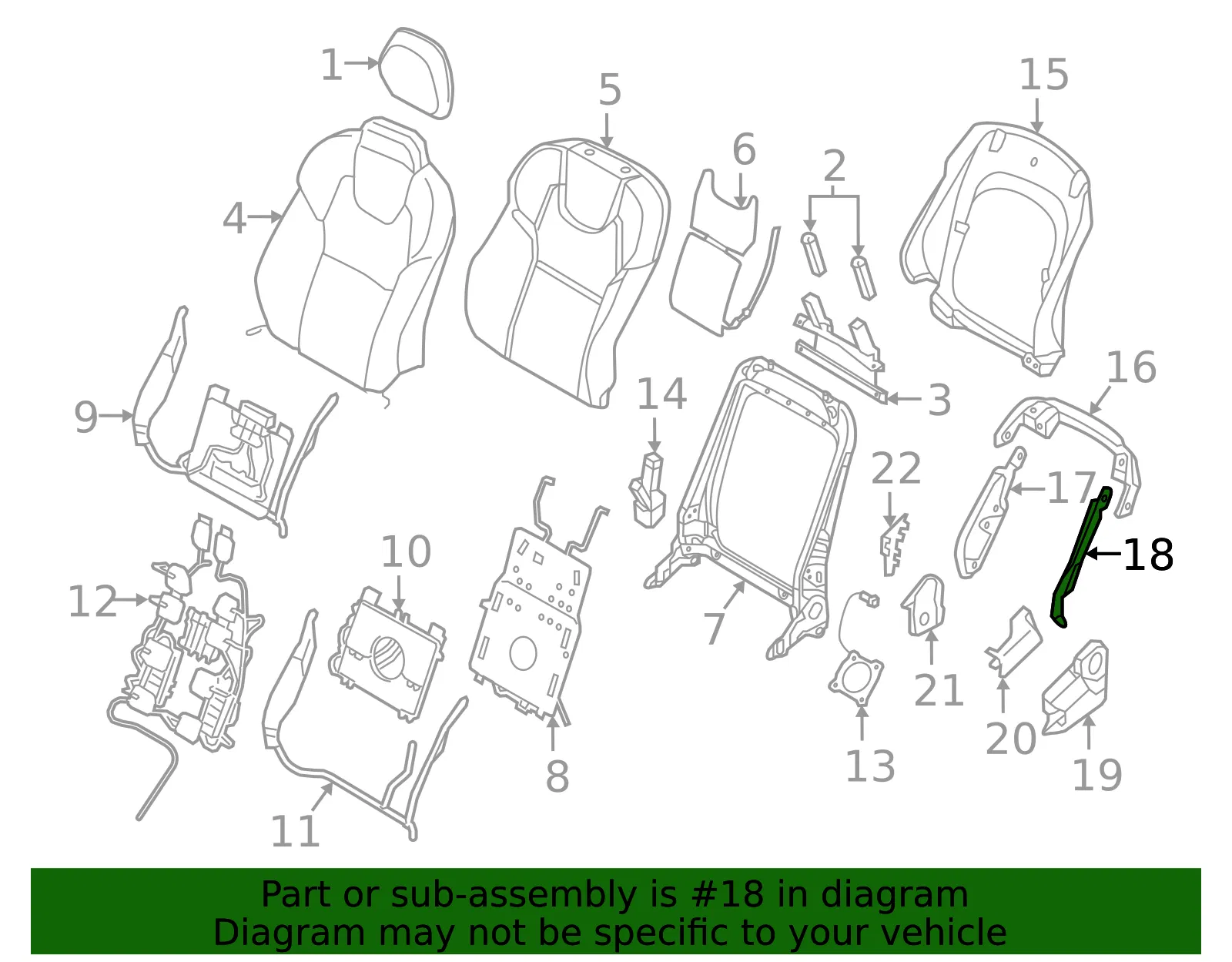 Seat Back Panel Bracket - Volvo (31446795) - view 2