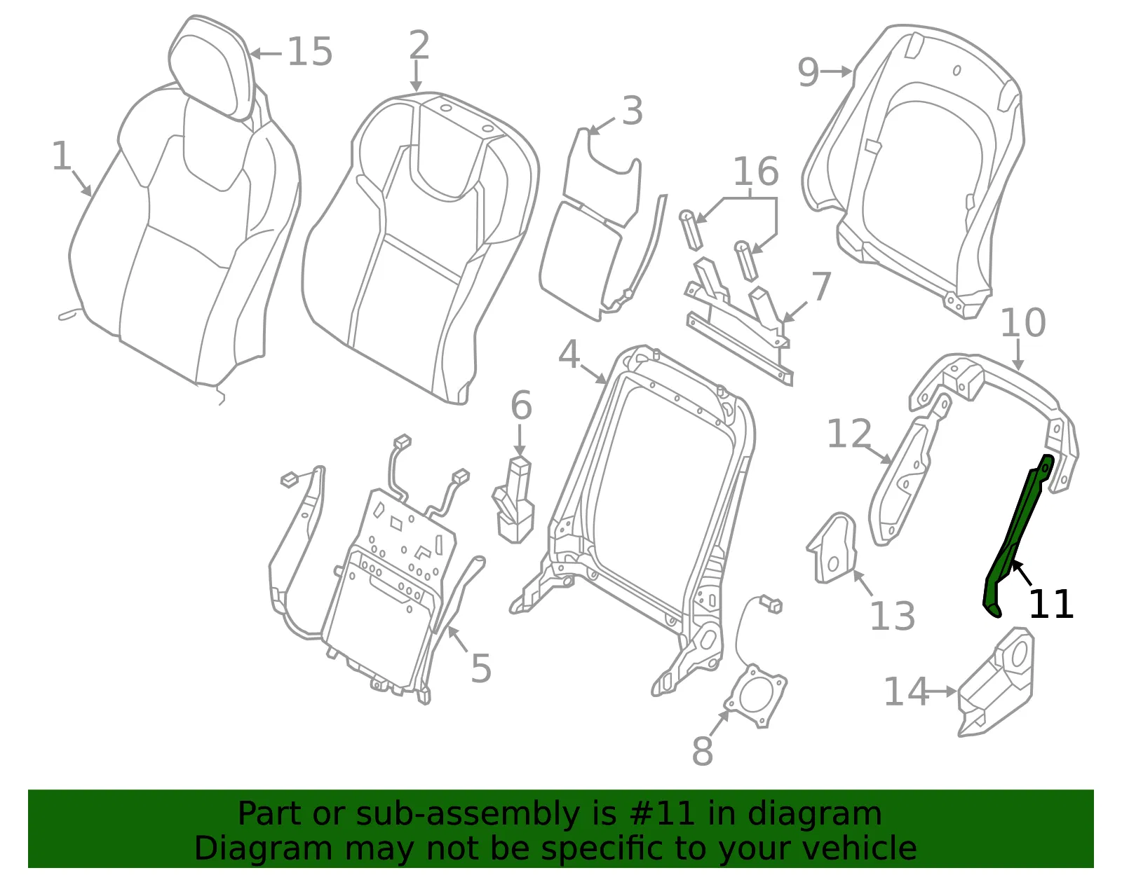 Seat Back Panel Bracket - Volvo (31446796) - view 2