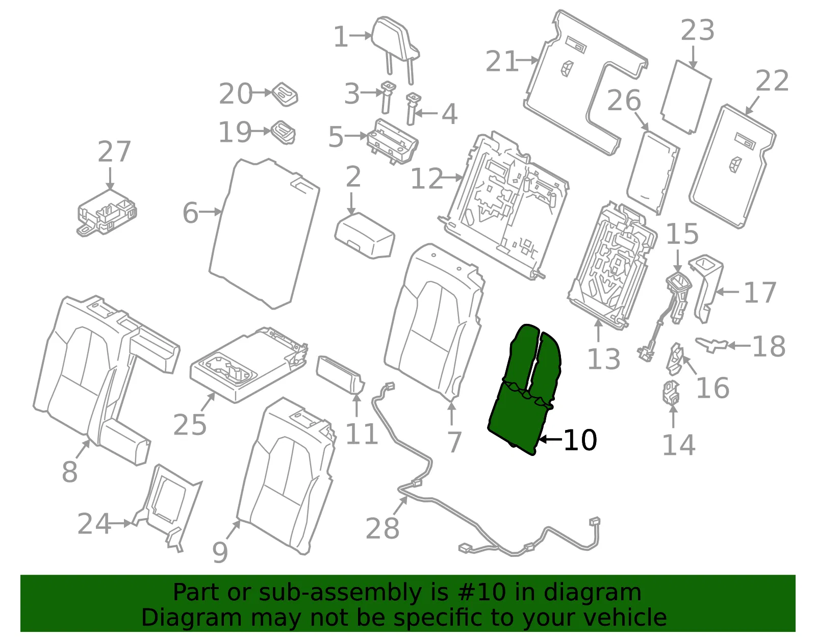 Seat Back Heater - Volvo (31446950) - view 2