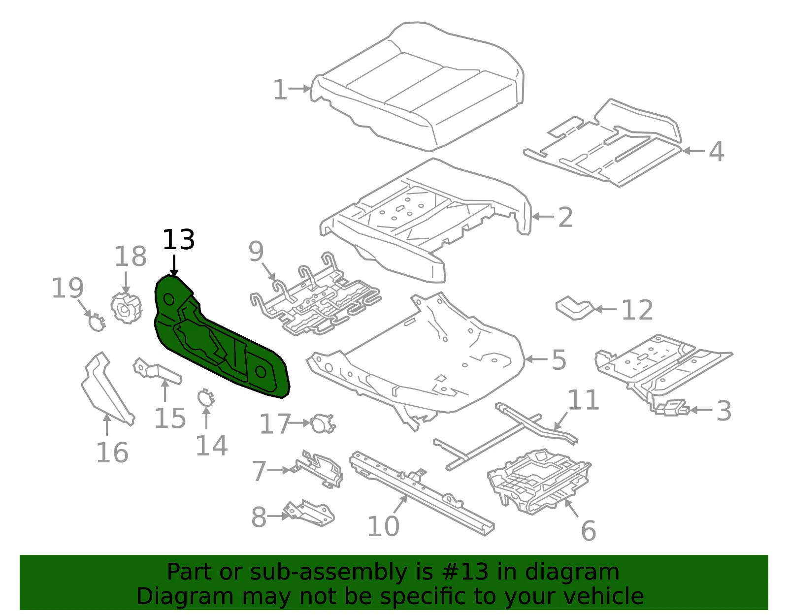 Seat Trim Panel - Volvo (31446978) - view 2