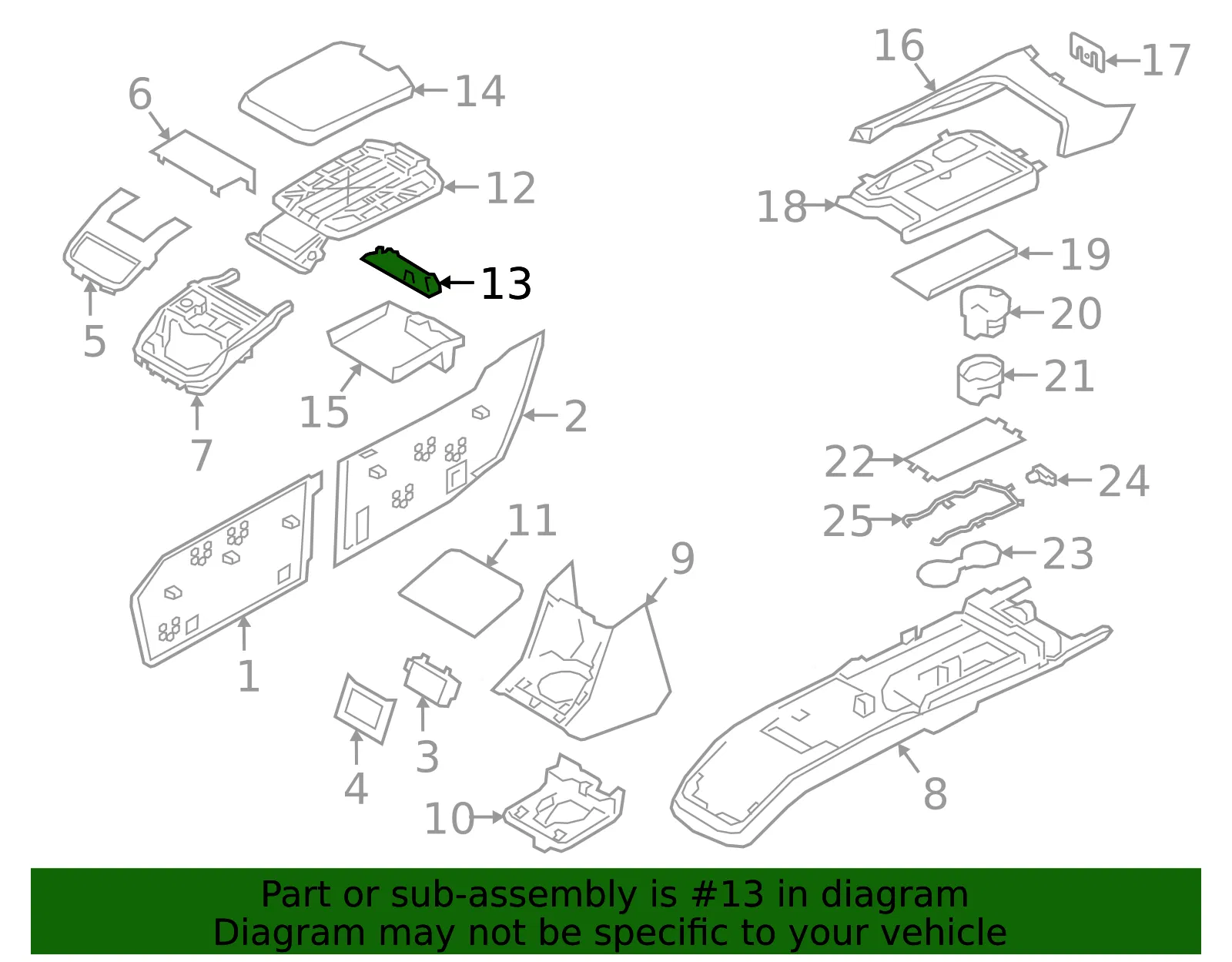 Console Armrest Cap - Volvo (31448127) - view 2