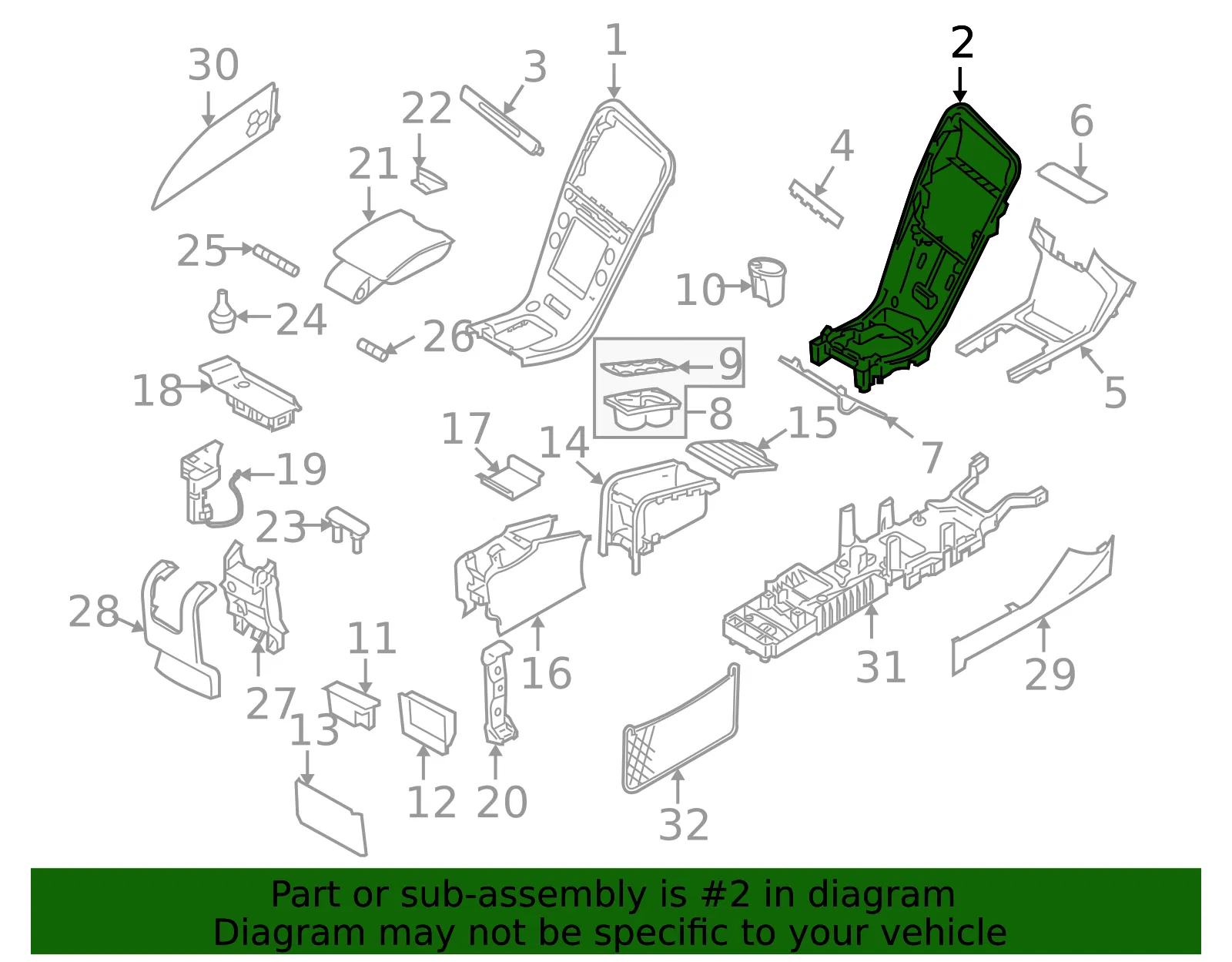 Console Panel - Volvo (31448261) - view 2