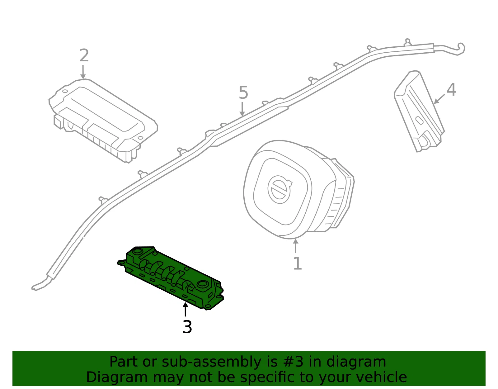Instrument Panel Air Bag - Volvo (31455402) - view 2