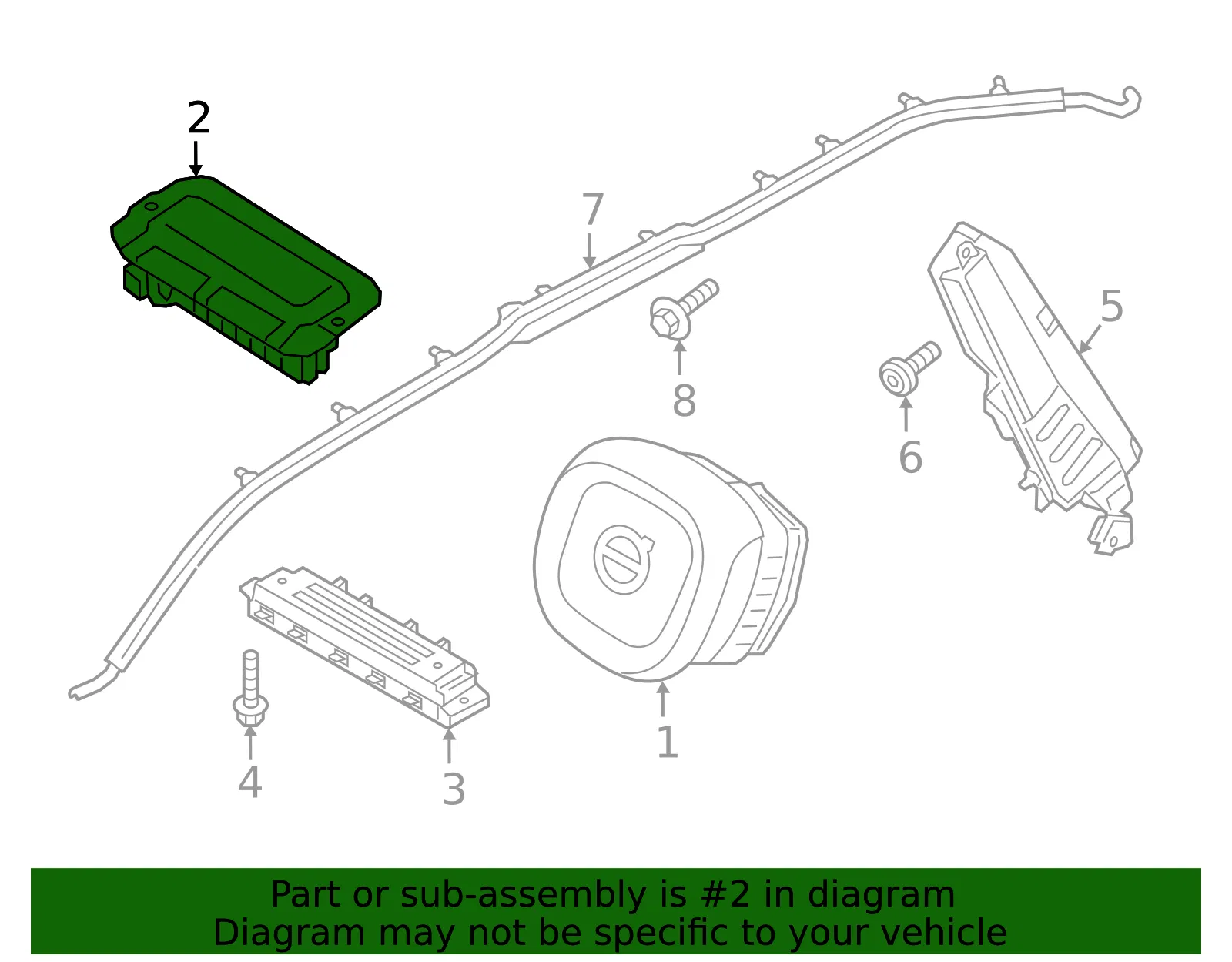 Instrument Panel Air Bag - Volvo (31455495) - view 2