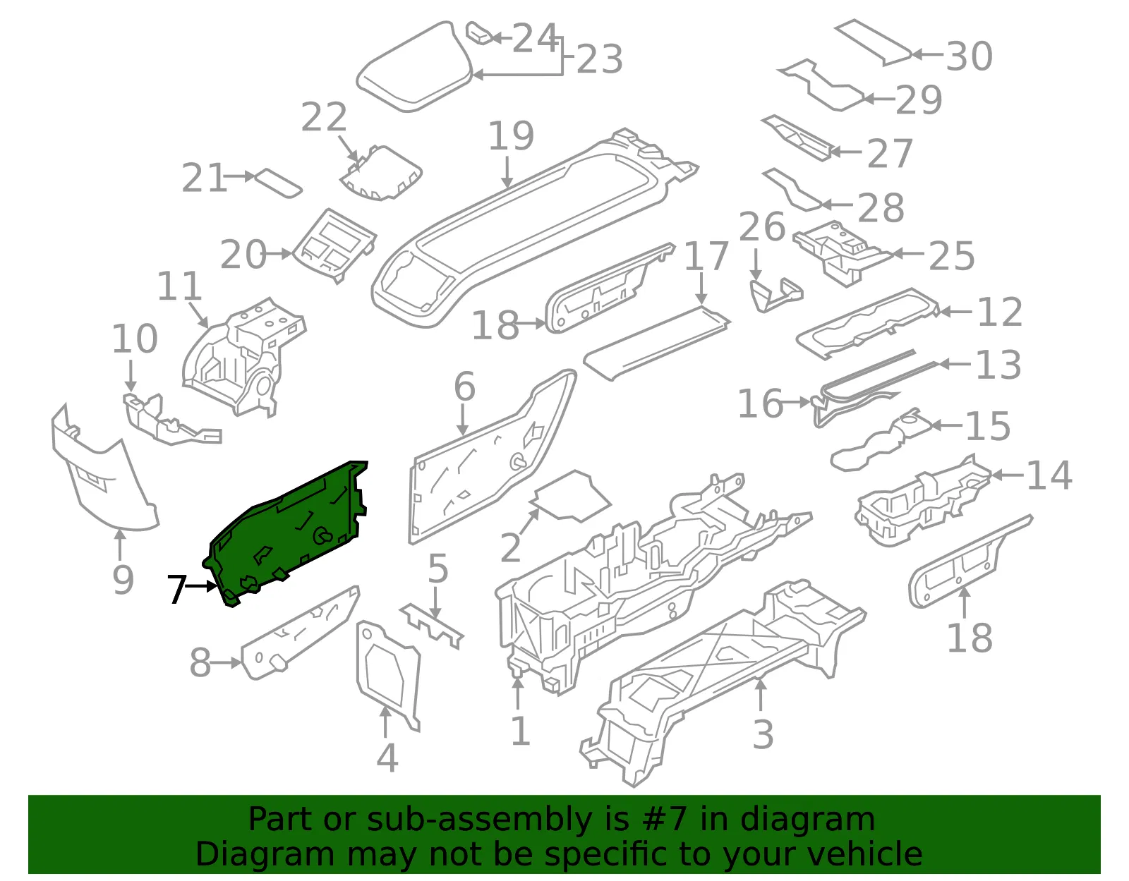 Console Panel - Volvo (31467099) - view 2