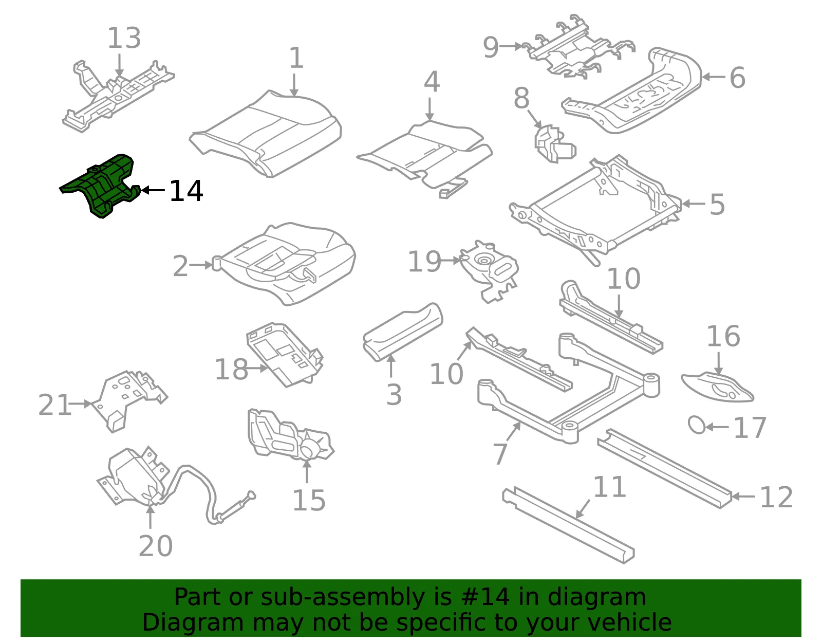 Seat Frame Trim Panel - Volvo (31467141) - view 2