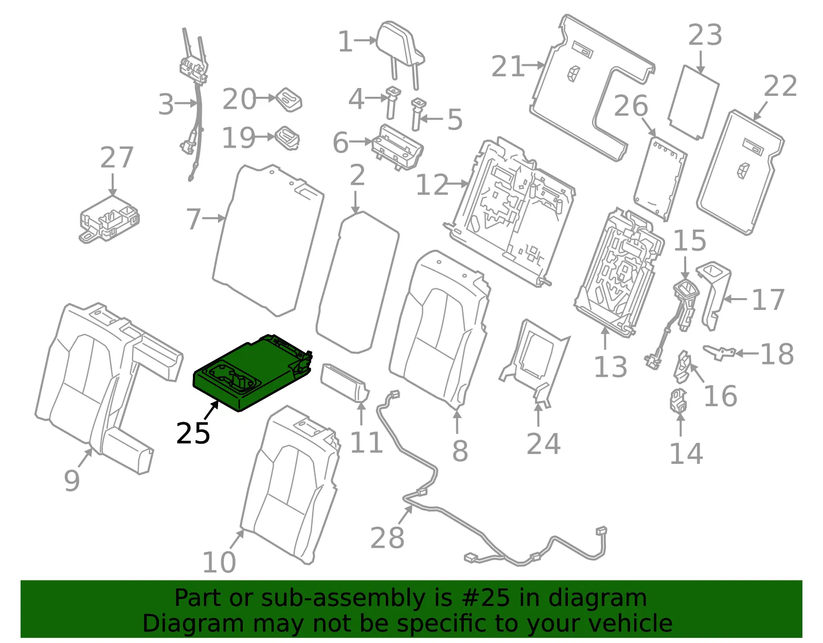 Seat Armrest - Volvo (31467390) - view 2