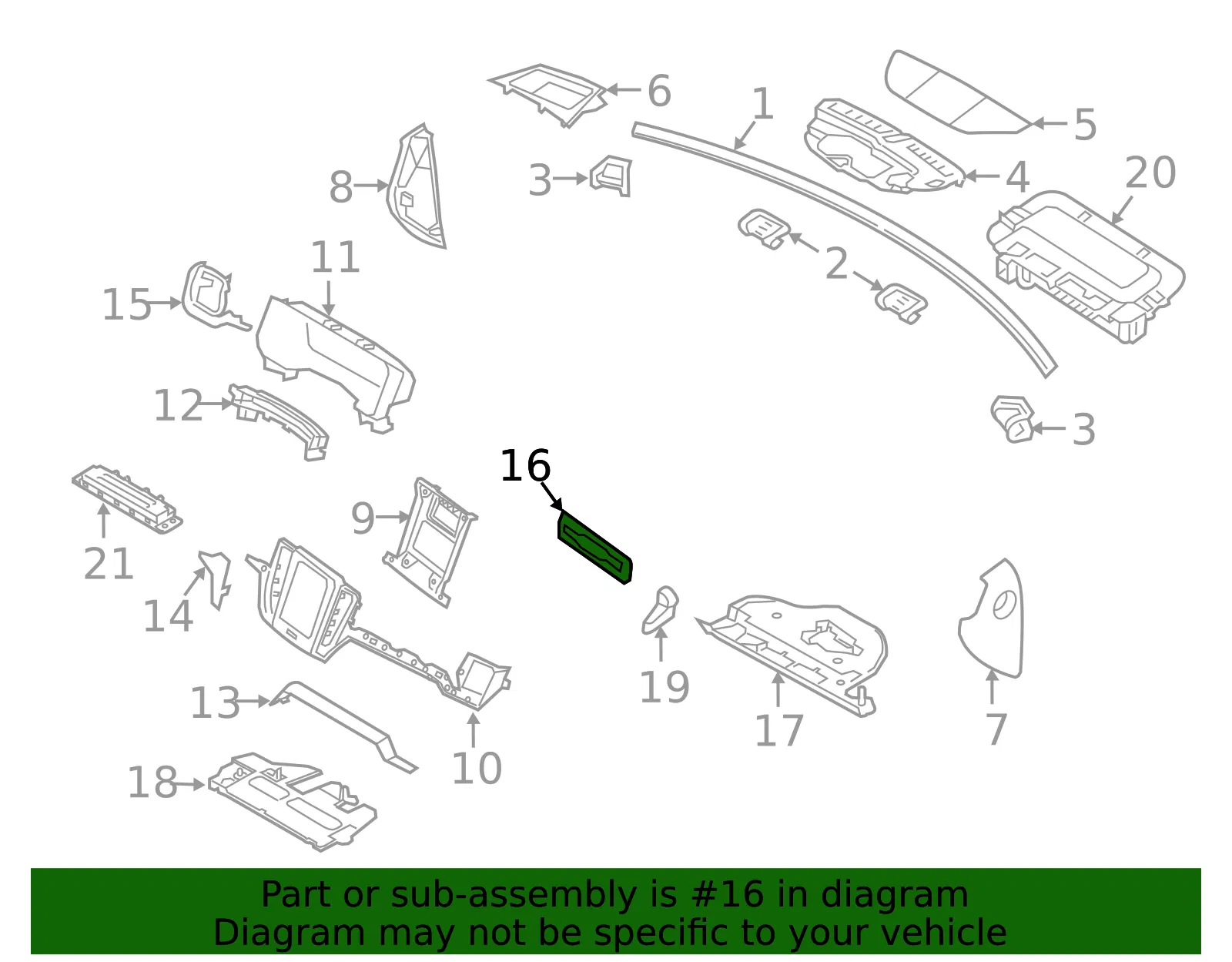 Instrument Panel Bezel - Volvo (31467491) - view 2
