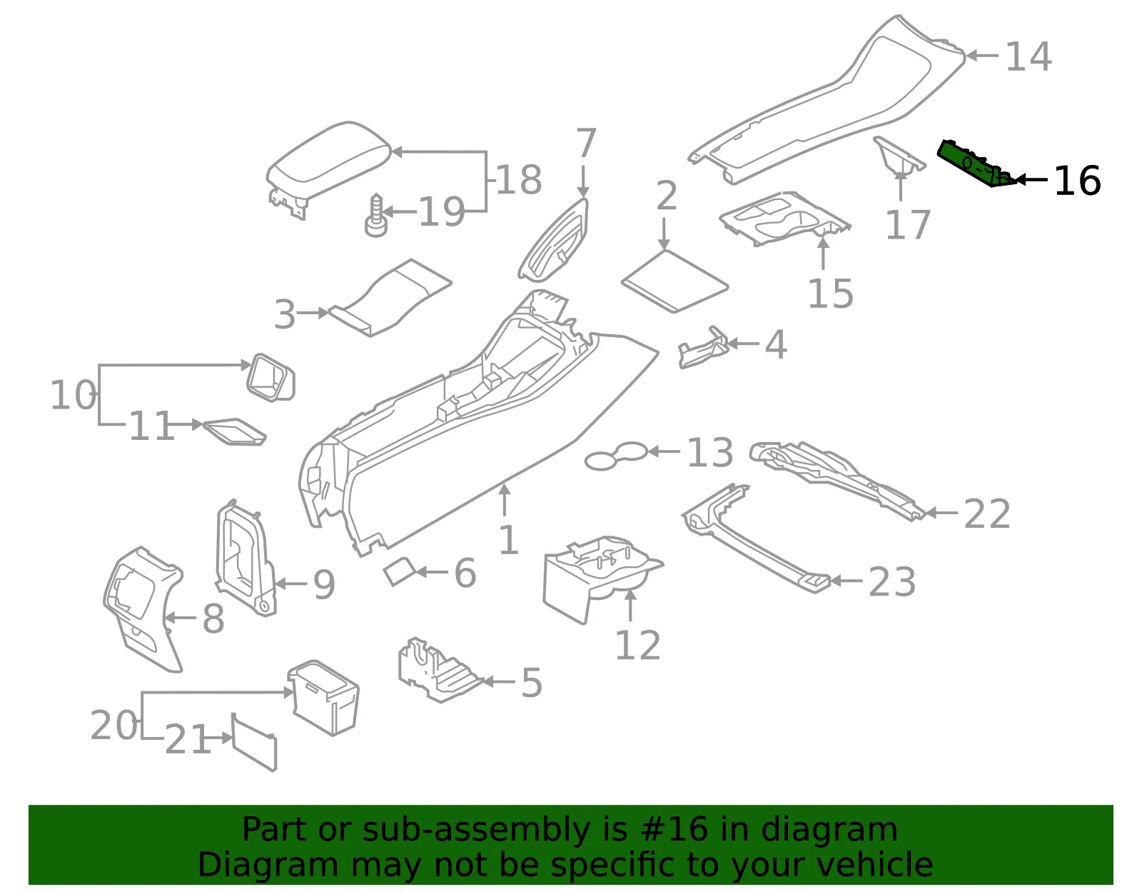 Console Trim Panel - Volvo (31469021) - view 2