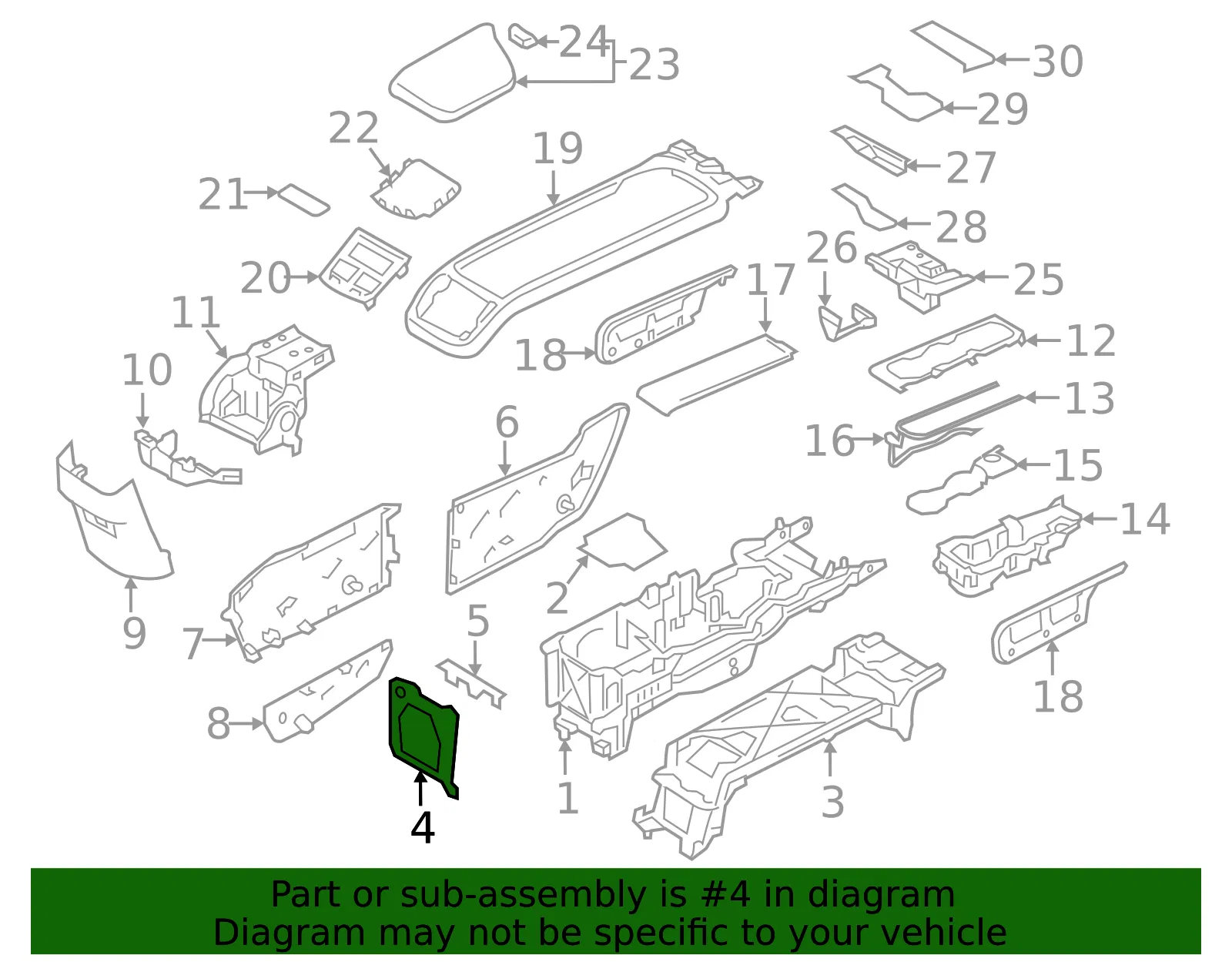 Console Bracket - Volvo (31469692) - view 2