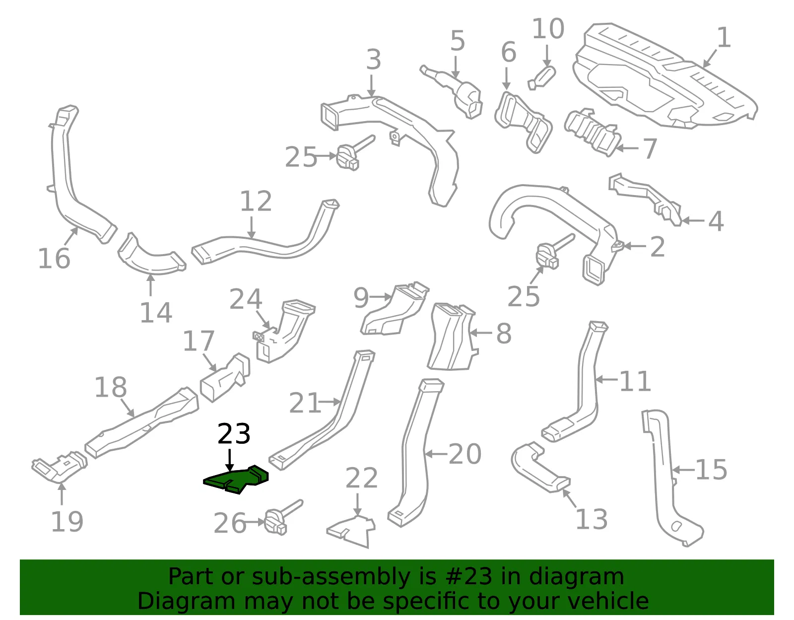 Instrument Panel Air Duct - Volvo (31469764) - view 2