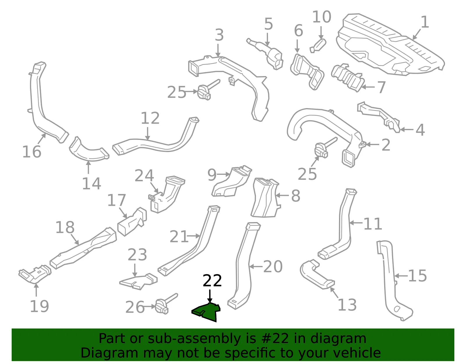 Instrument Panel Air Duct - Volvo (31469765) - view 2