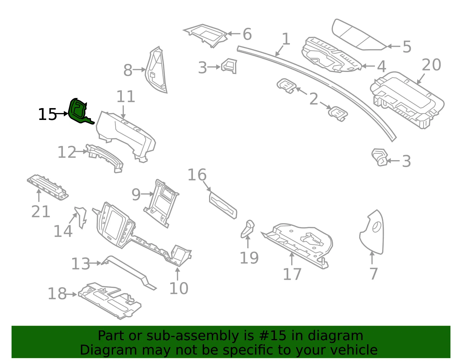 Instrument Panel Trim Panel - Volvo (31477178) - view 2