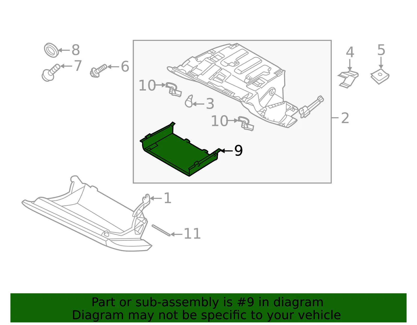Glove Box Storage Compartment - Volvo (31477863) - view 4