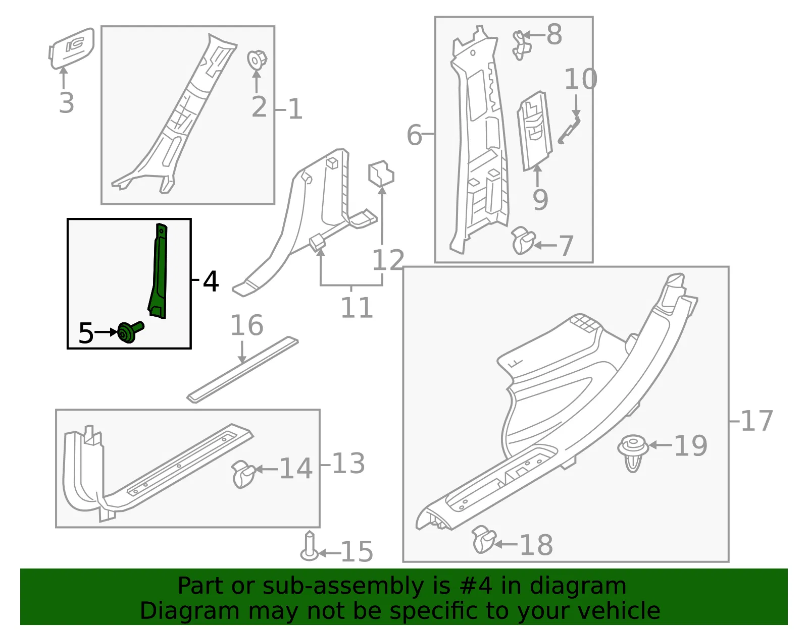 Kick Panel Trim - Volvo (31479199) - view 2