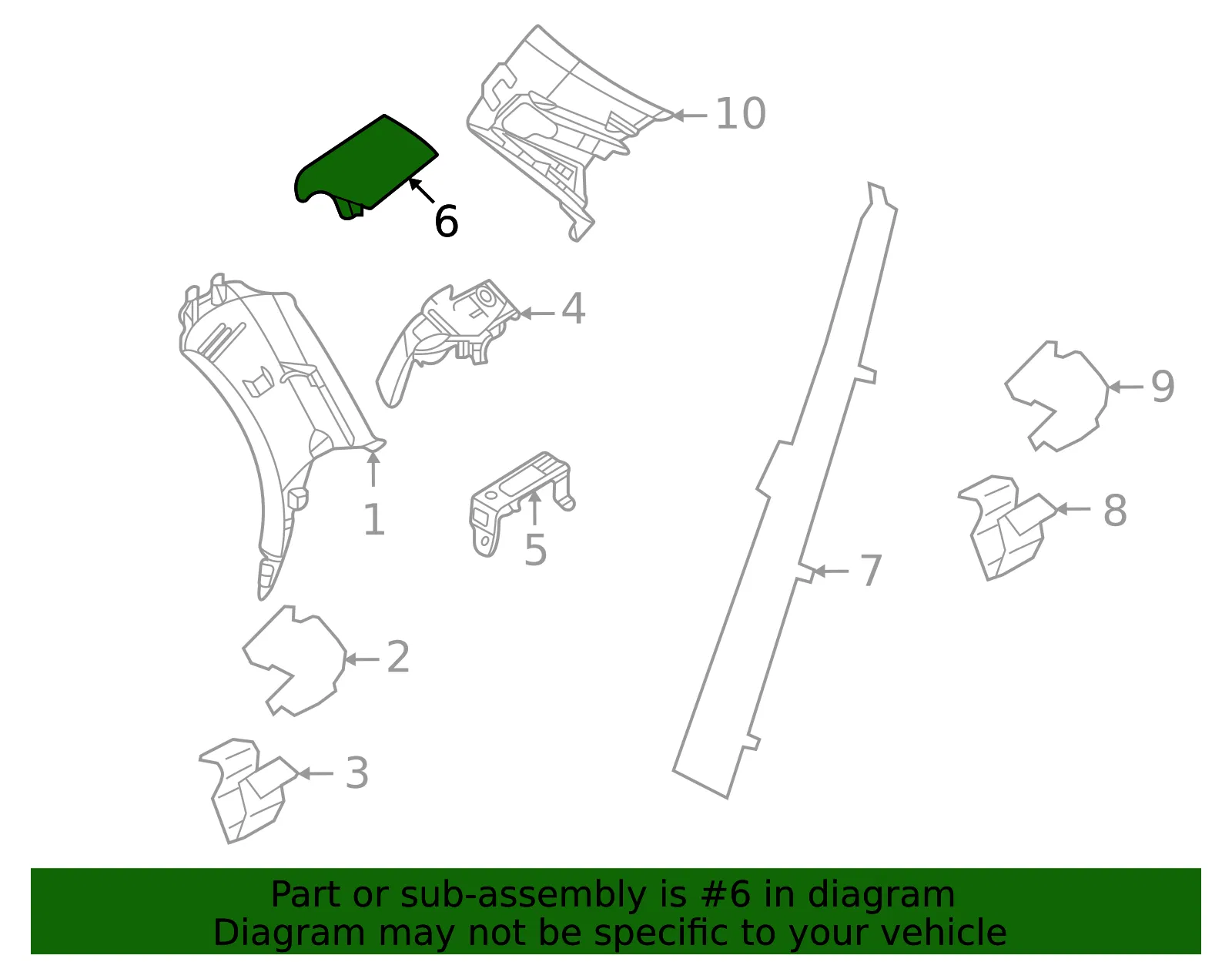 Seat Belt Guide Cap - Volvo (31479263) - view 2