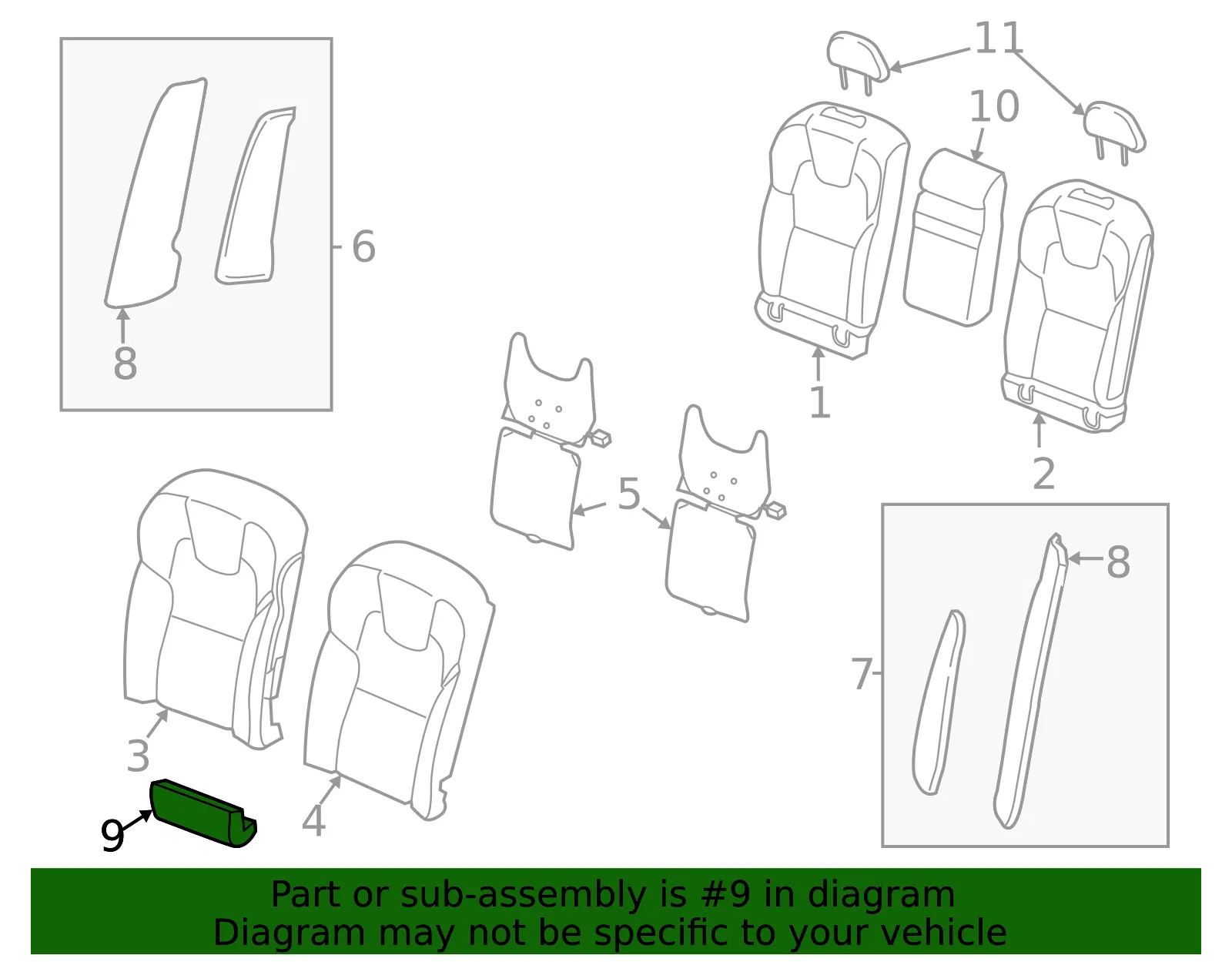 Seat Back Cushion - Volvo (31482309) - view 2
