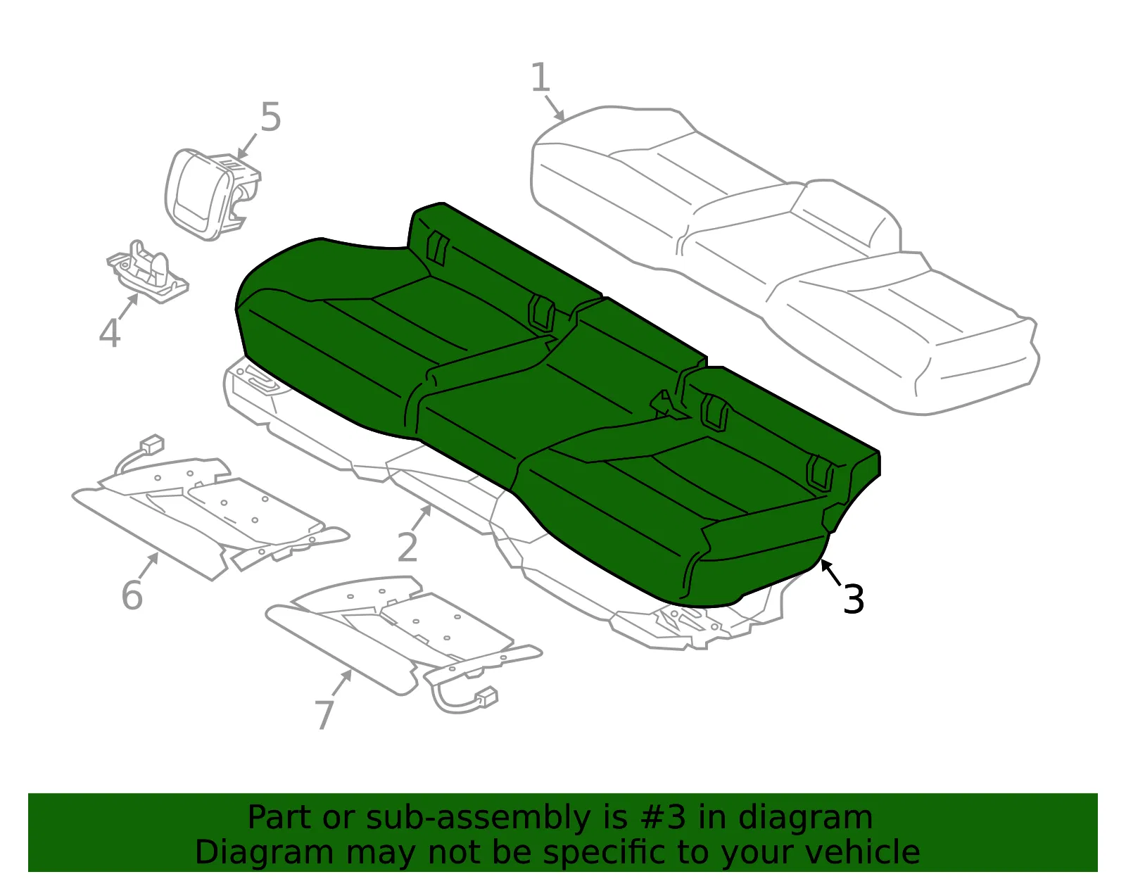 Seat Cushion Pad - Volvo (31482313) - view 2