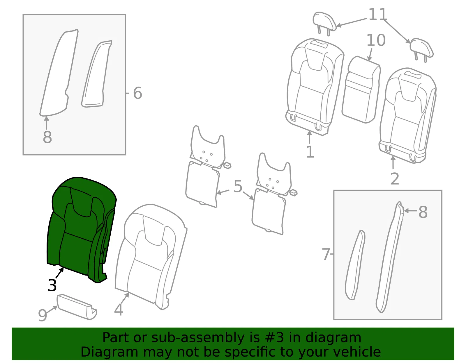 Seat Back Pad - Volvo (31482772) - view 2