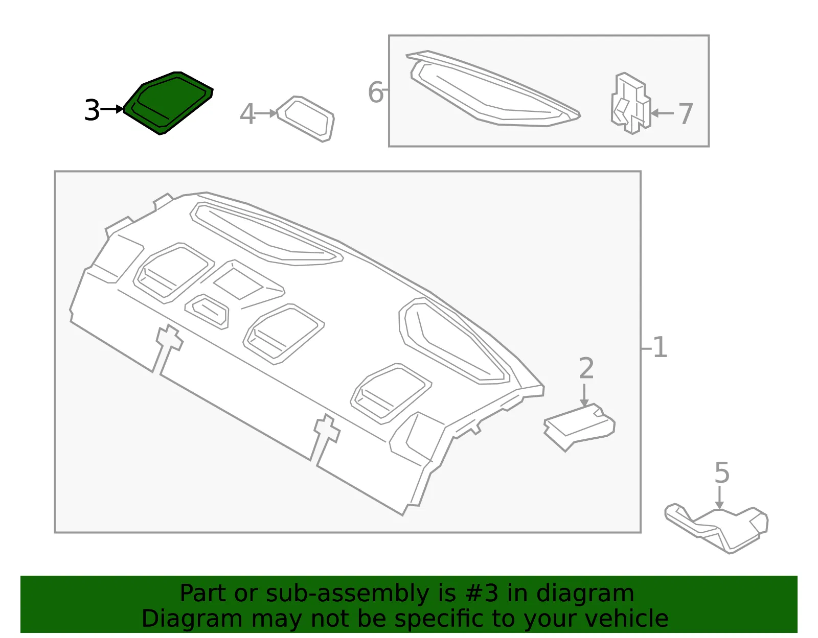 Package Tray Trim Cap - Volvo (31484455) - view 2