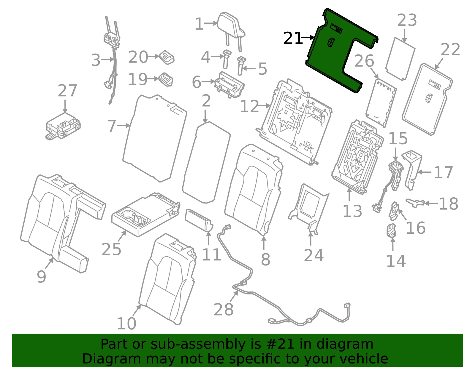 Seat Back Panel - Volvo (31488384) - view 2