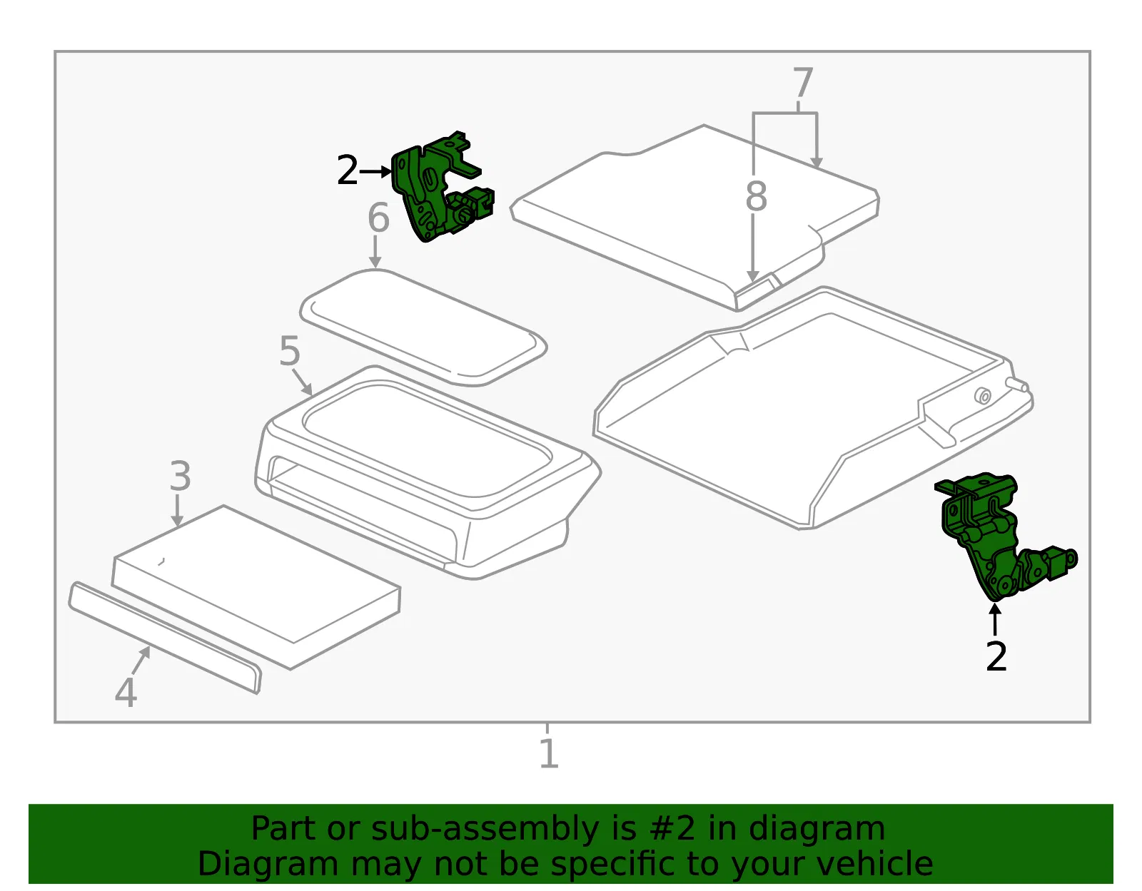 Seat Armrest Bracket - Volvo (31498170) - view 2