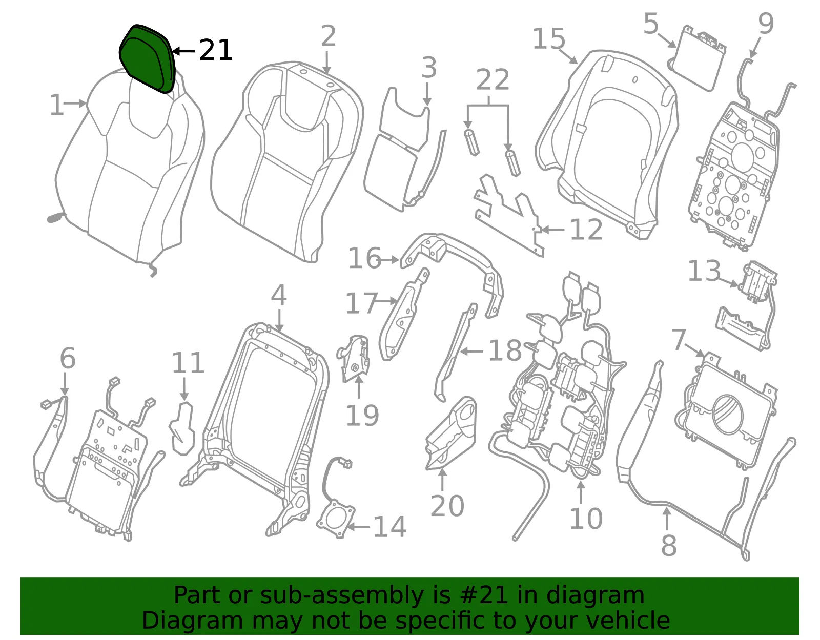 Headrest - Volvo (31498351) - view 2