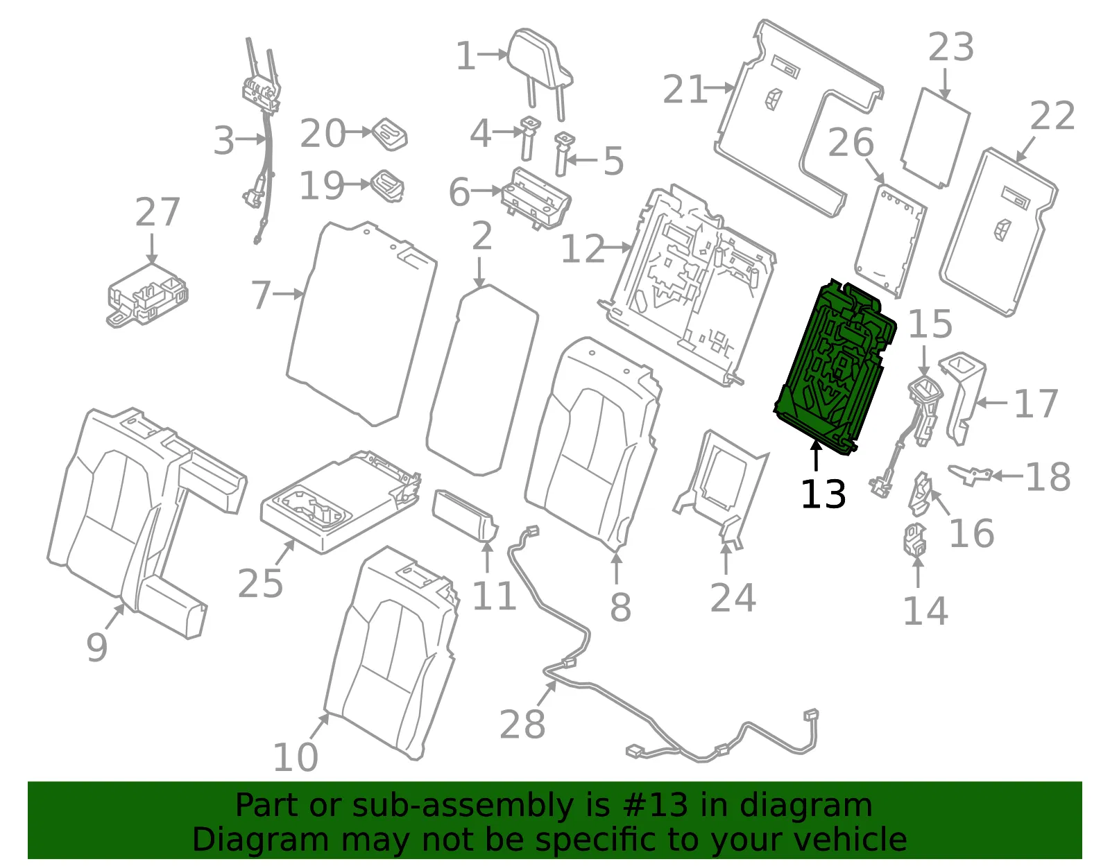 Seat Back Frame - Volvo (31498596) - view 2