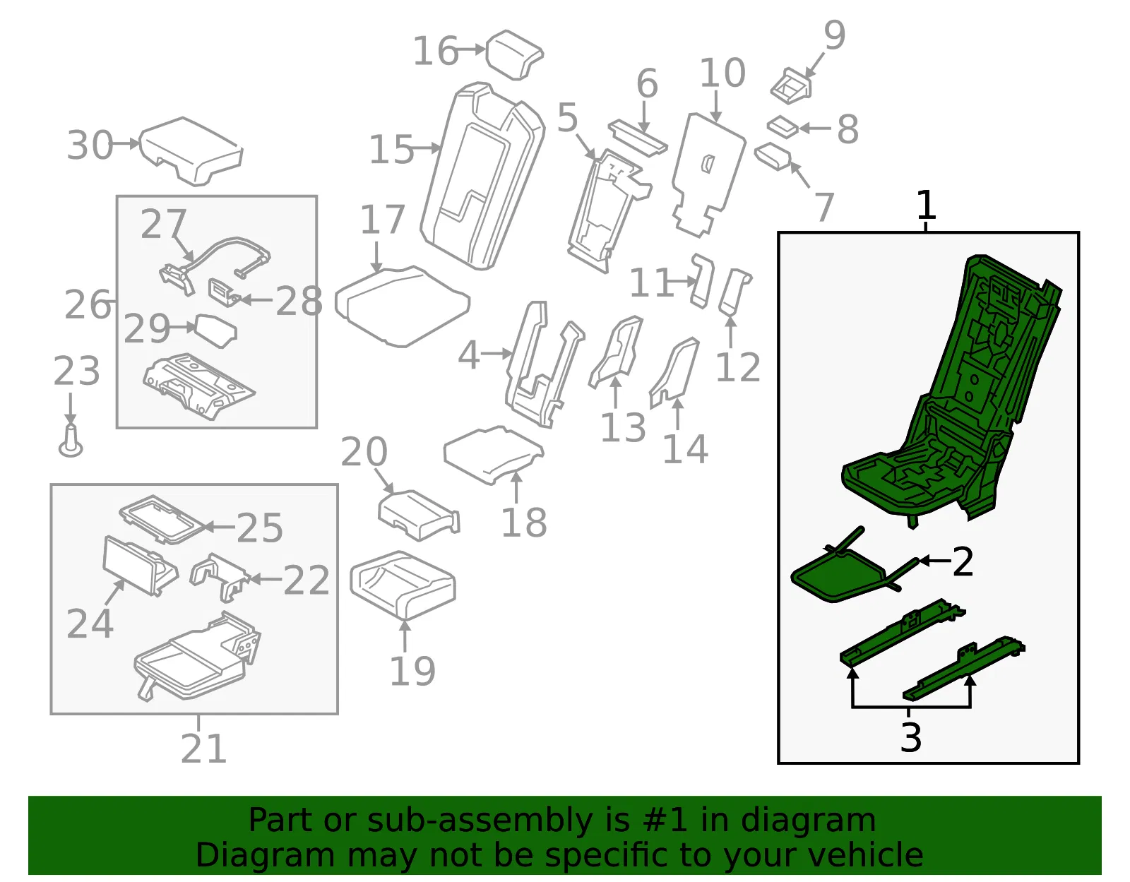 Seat Frame - Volvo (31498818) - view 2