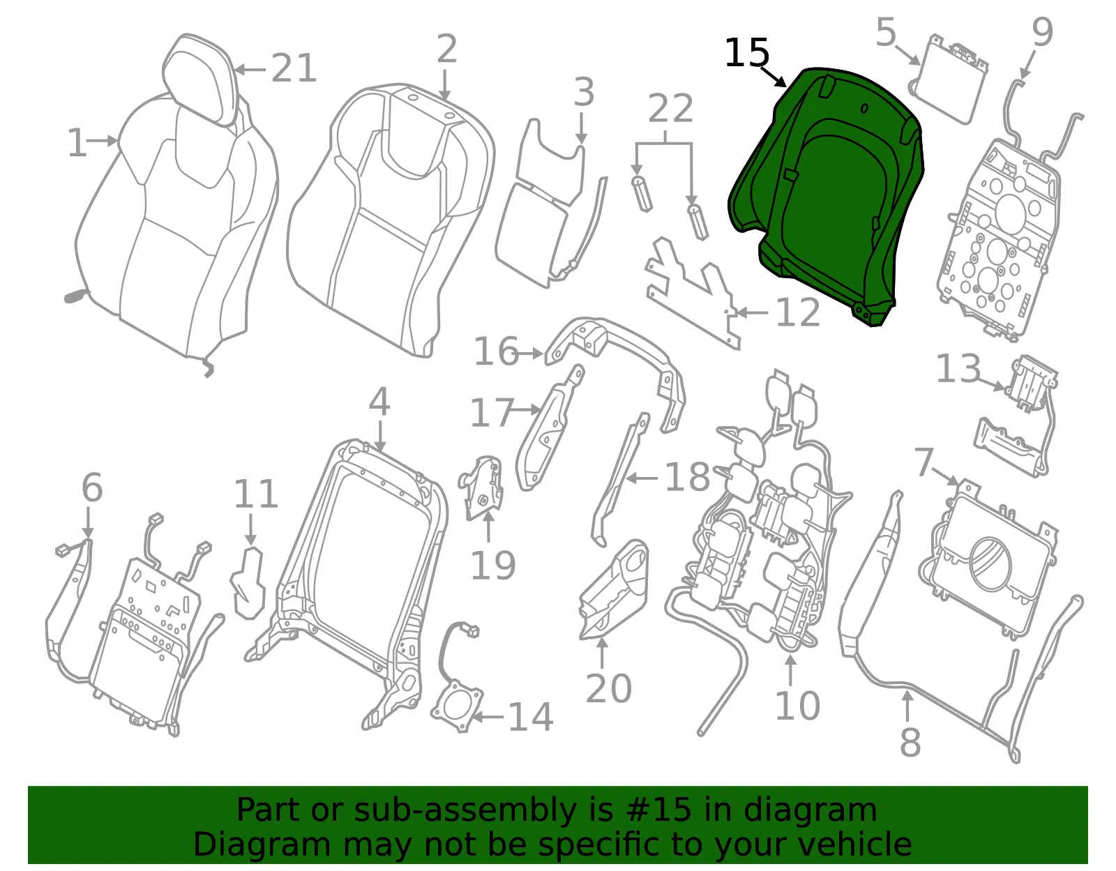 Seat Back Panel - Volvo (31659772) - view 2