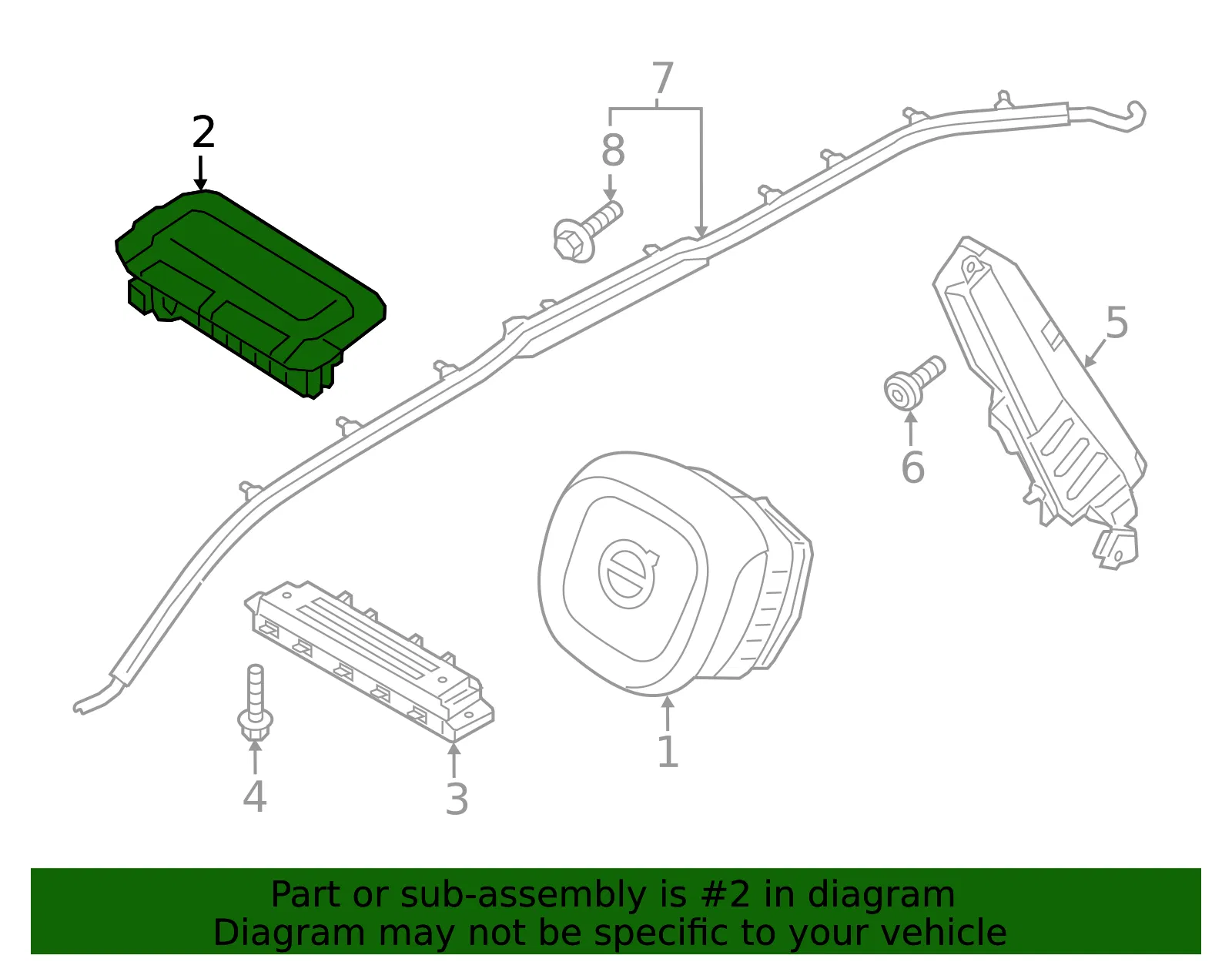 Instrument Panel Air Bag - Volvo (31663064) - view 2
