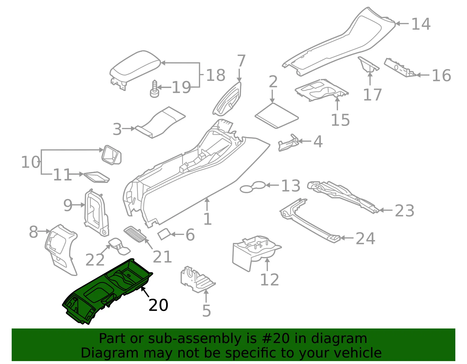 Console Panel - Volvo (31694476) - view 2