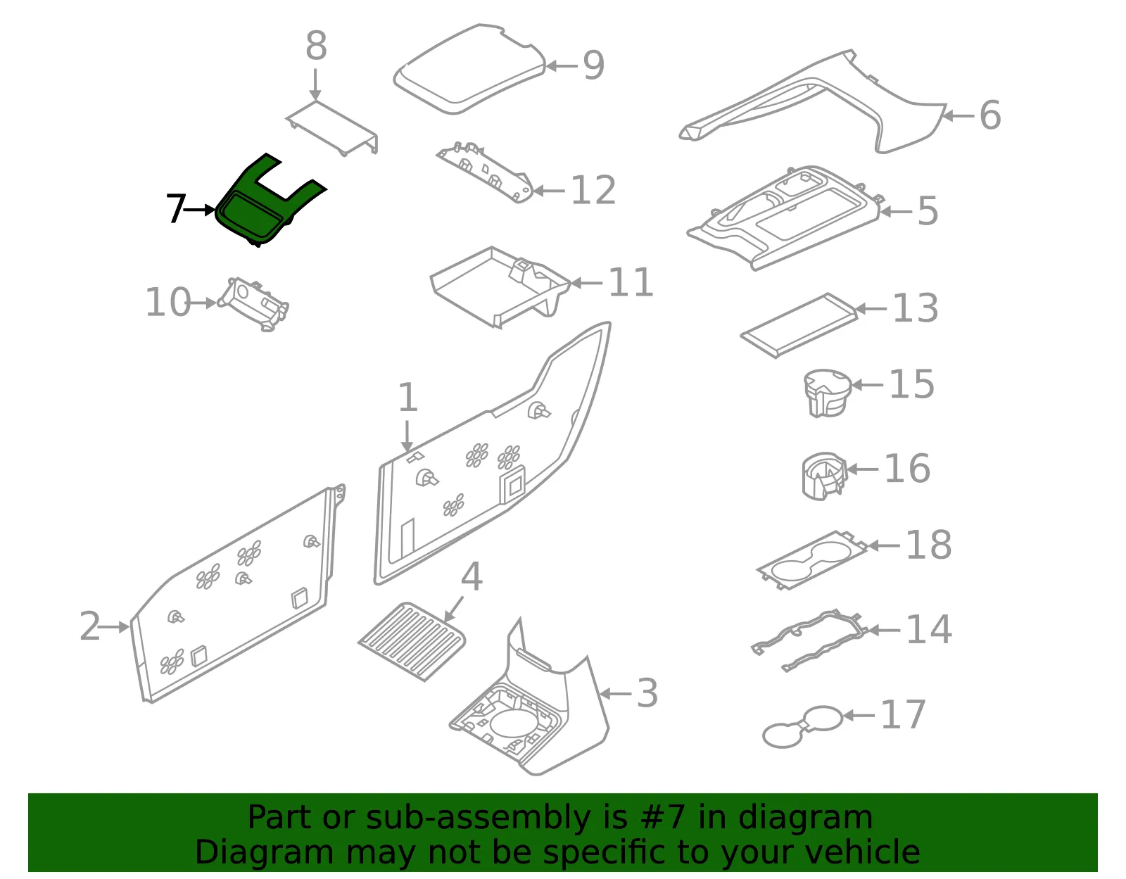 Console Trim Panel - Volvo (31694528) - view 2