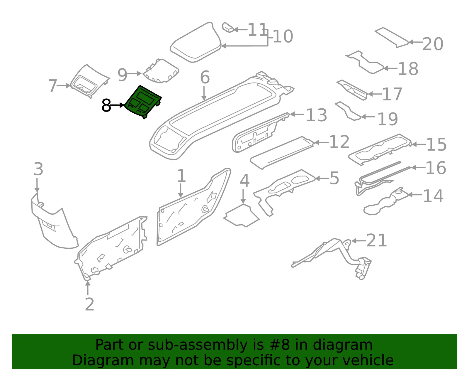 Console Trim Panel - Volvo (31699005) - view 2