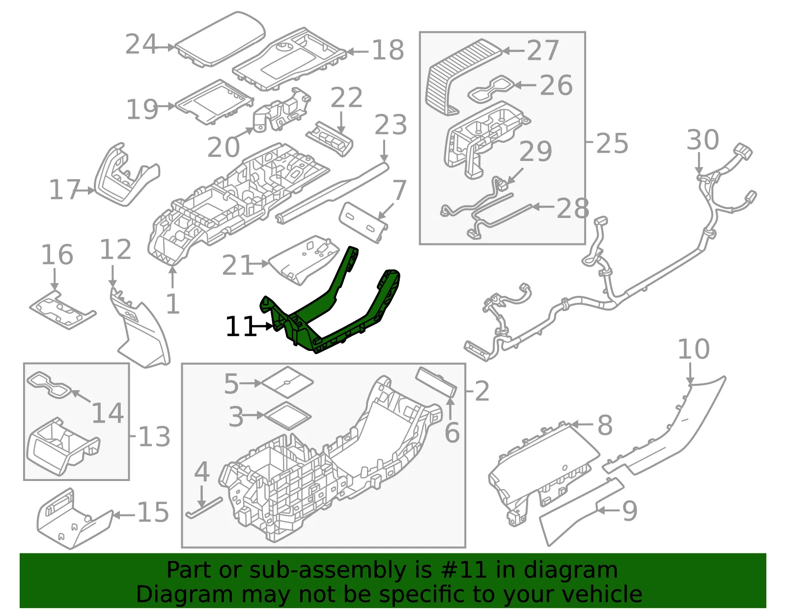 Console Trim Panel - Volvo (32130991) - view 2