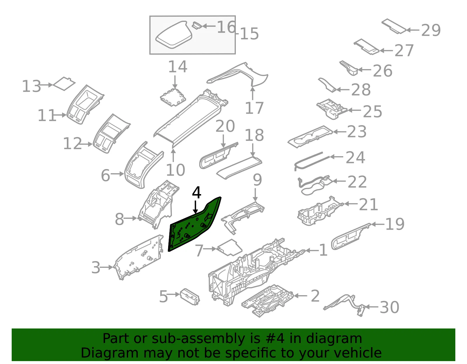 Front Trim - Passenger Side (RH) - Volvo (32201292) - view 2