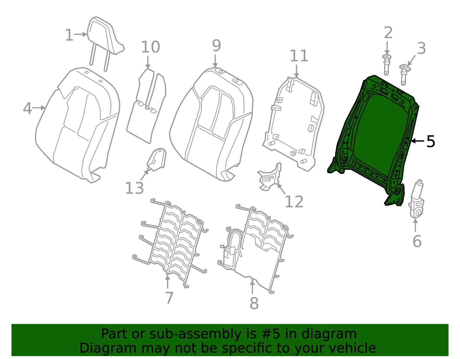 Seat Back Frame - Volvo (32206564) - view 2