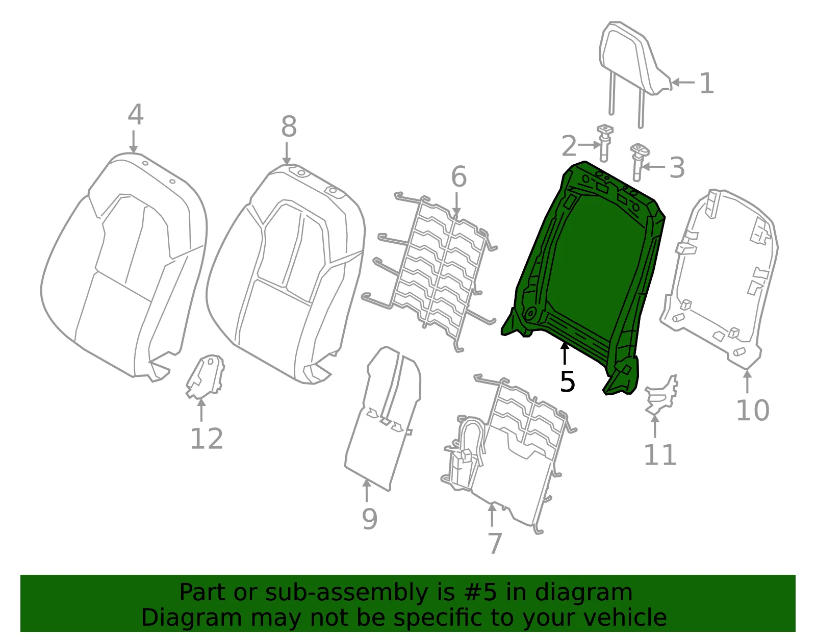 Seat Back Frame - Volvo (32206621) - view 2