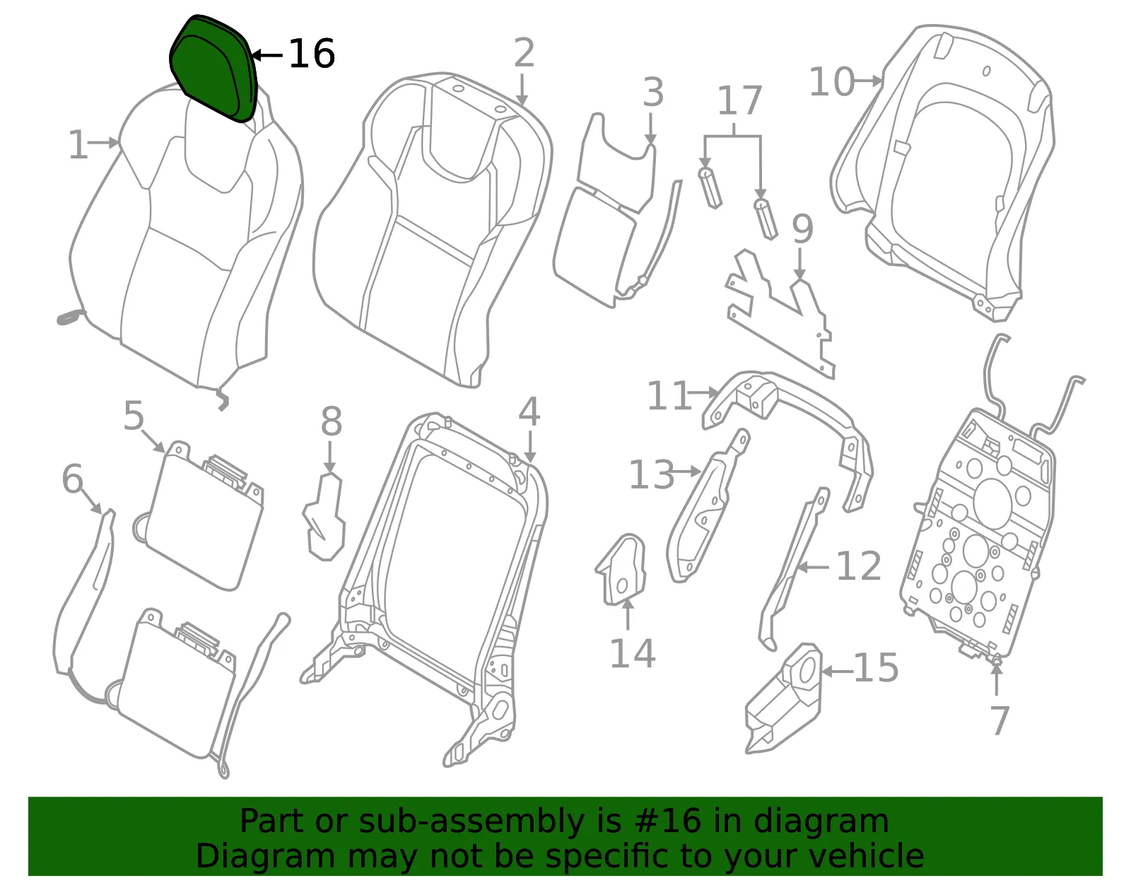 Headrest - Volvo (32206805) - view 2