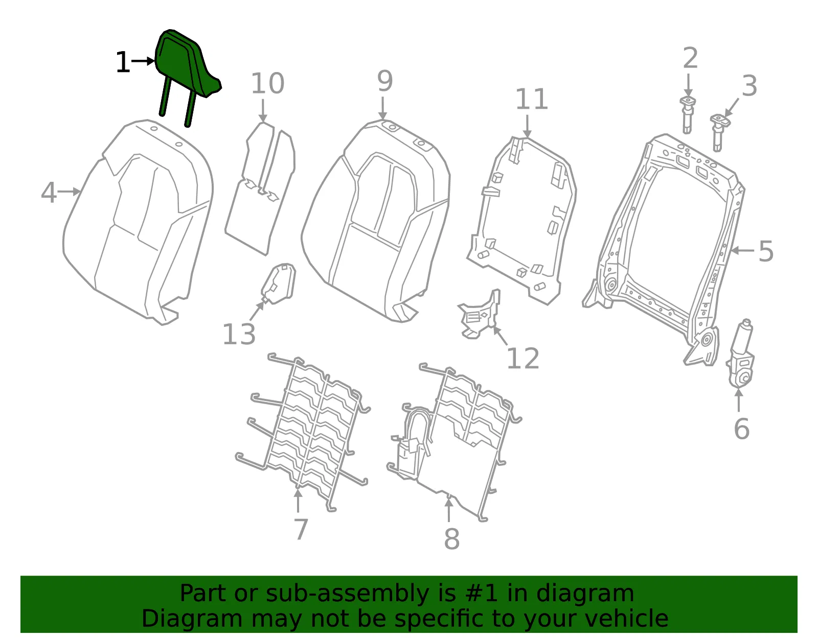 Headrest - Volvo (32206864) - view 2