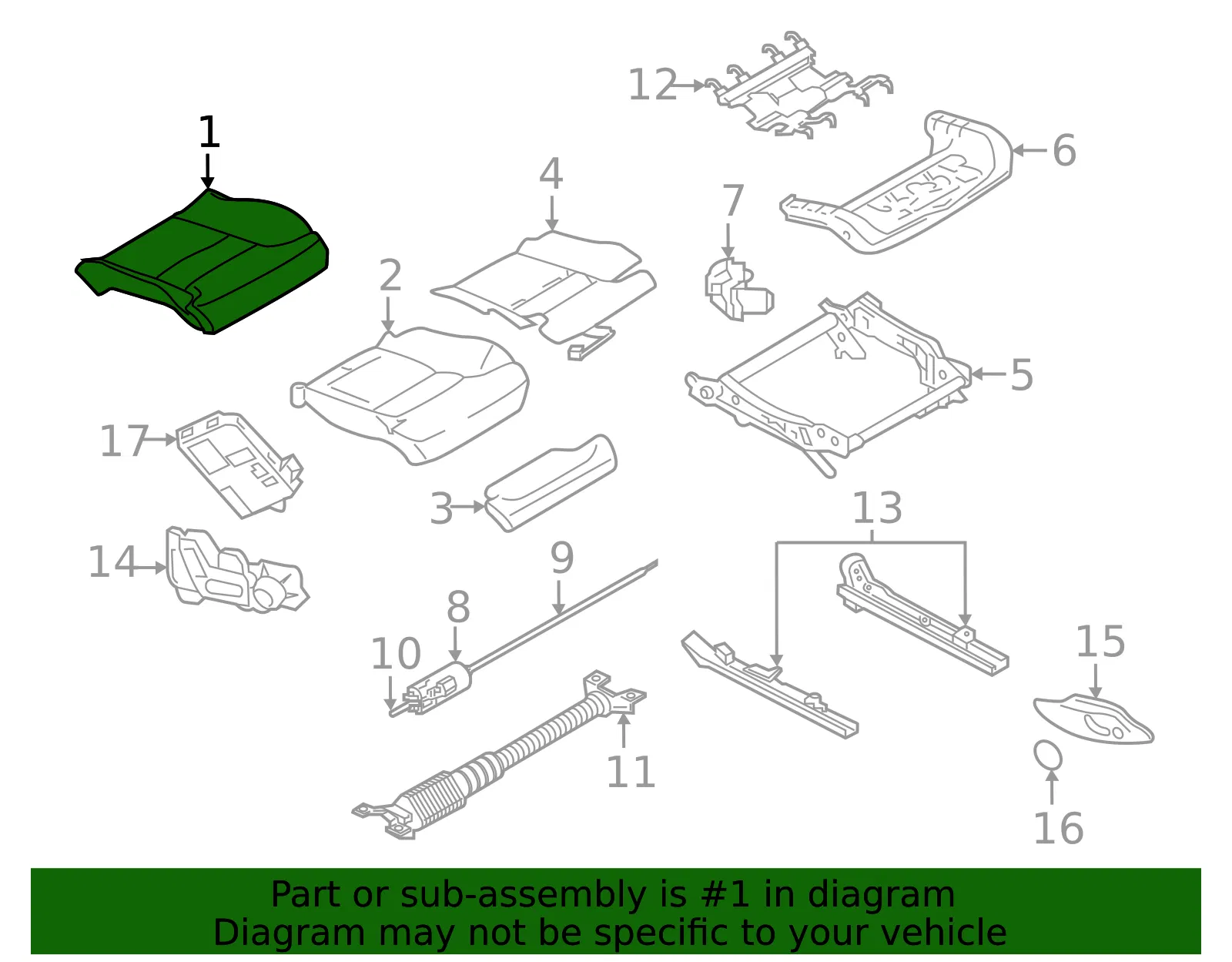 Seat Cover - Driver's Side (LH) - Volvo (32206915) - view 2